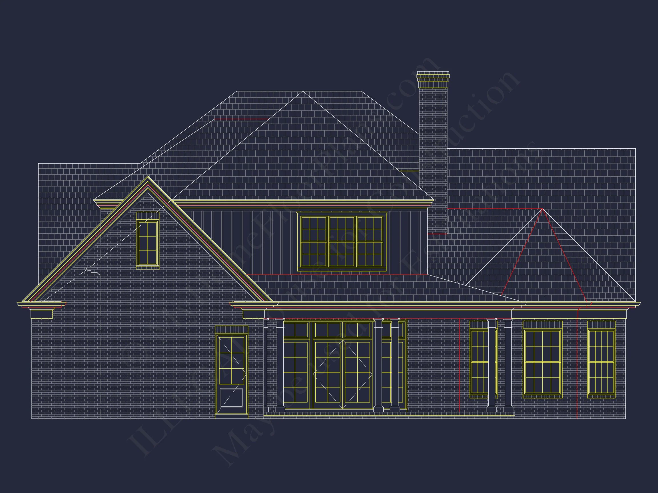 14-1809 HOUSE PLAN - French Country House Blueprint - Architectural Designs & CAD Plan 6 French Country house Blueprint - Architectural Designs & CAD Plan