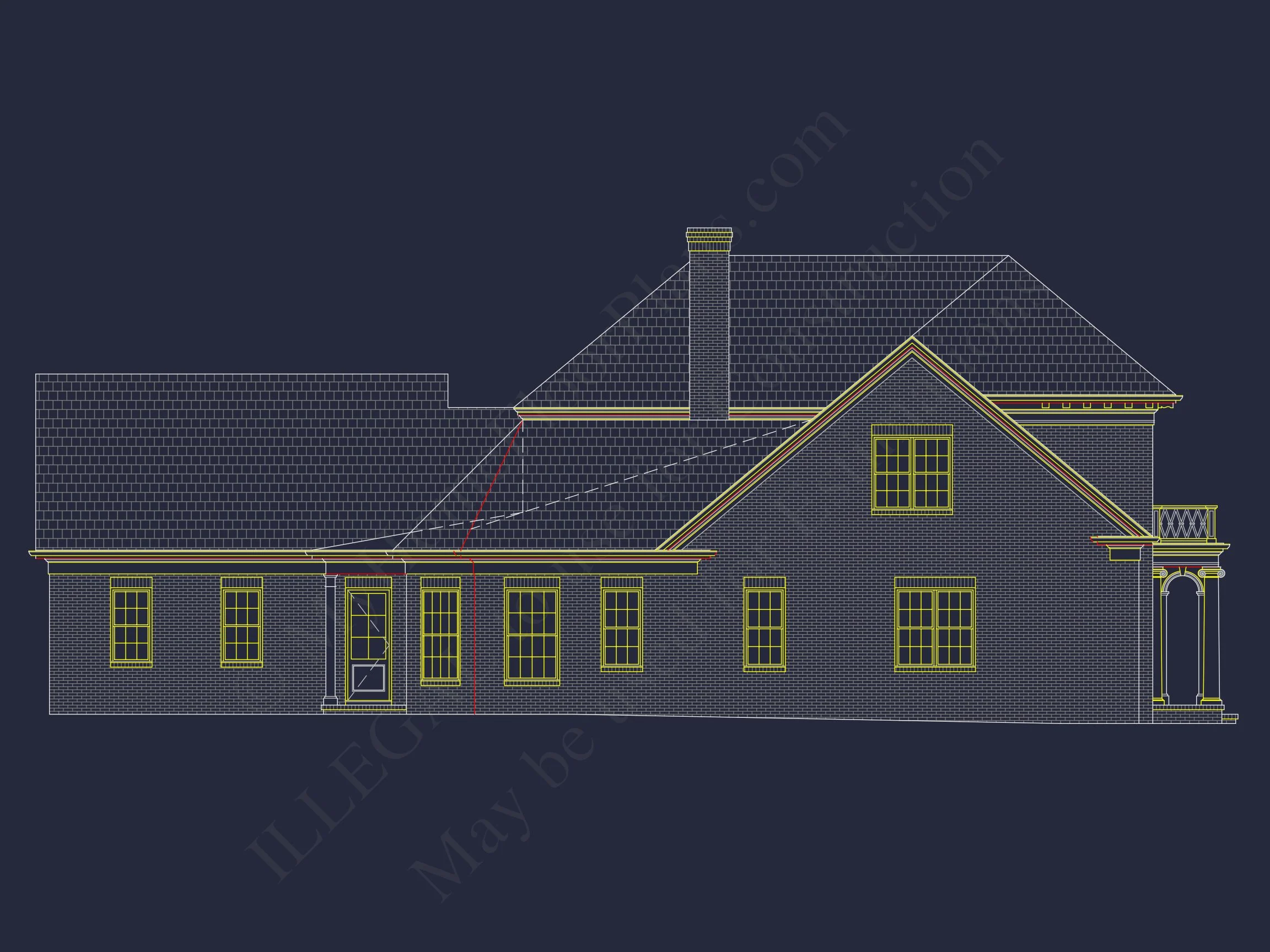 14-1809 HOUSE PLAN - French Country House Blueprint - Architectural Designs & CAD Plan 5 French Country house Blueprint - Architectural Designs & CAD Plan
