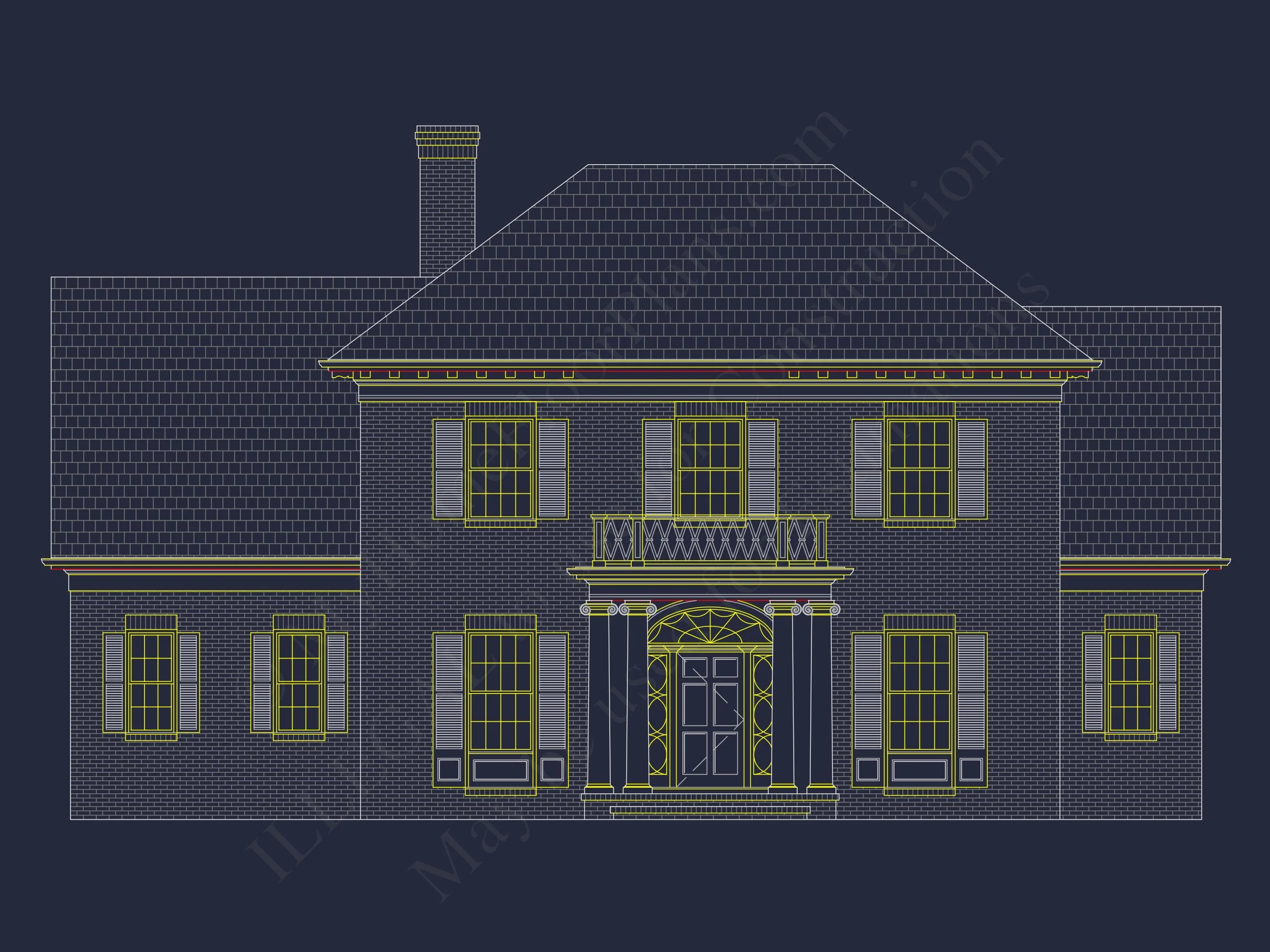 14-1809 HOUSE PLAN - French Country House Blueprint - Architectural Designs & CAD Plan 4 French Country house Blueprint - Architectural Designs & CAD Plan