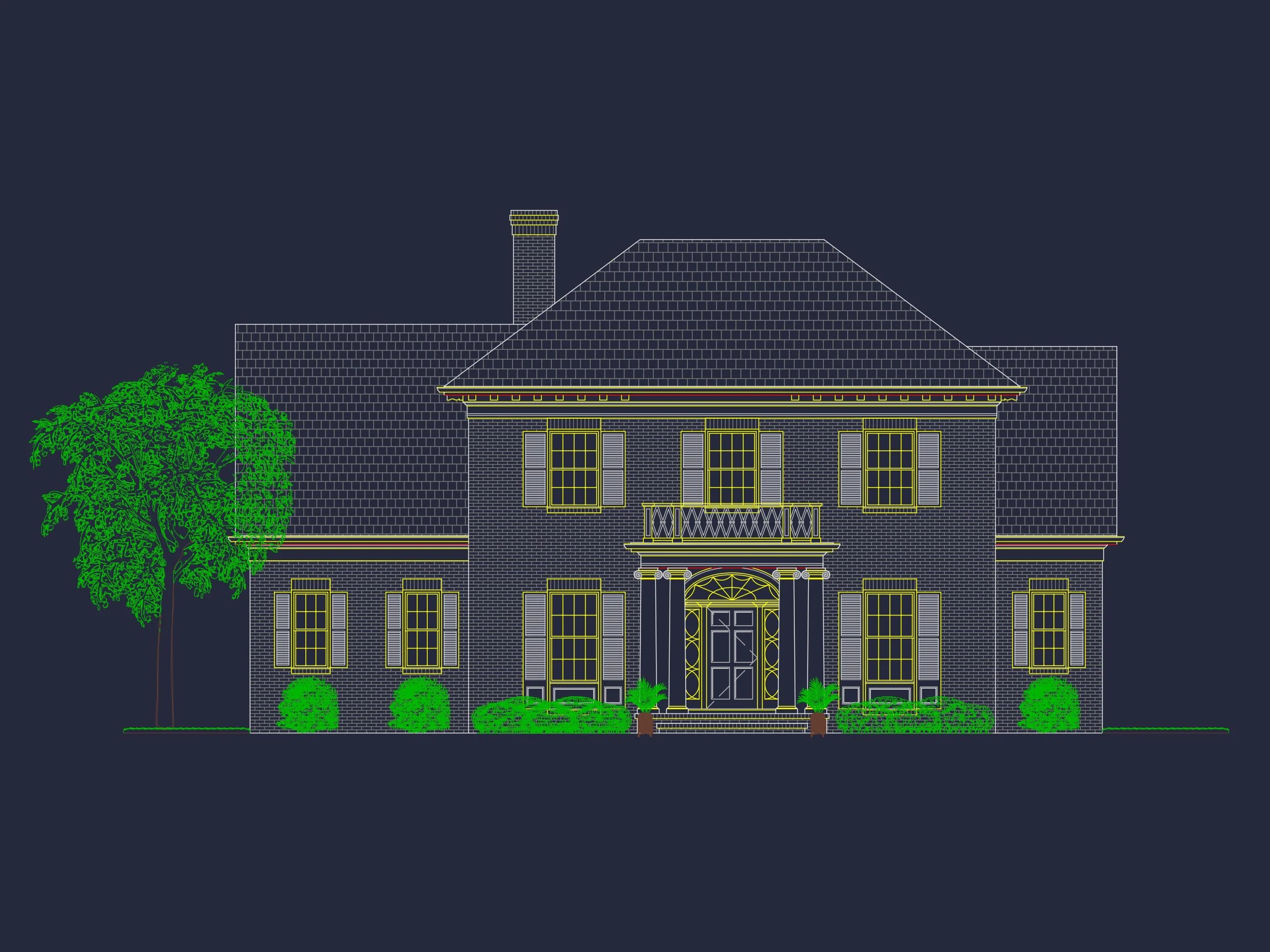 14-1809 HOUSE PLAN - French Country House Blueprint - Architectural Designs & CAD Plan 3 French Country house Blueprint - Architectural Designs & CAD Plan