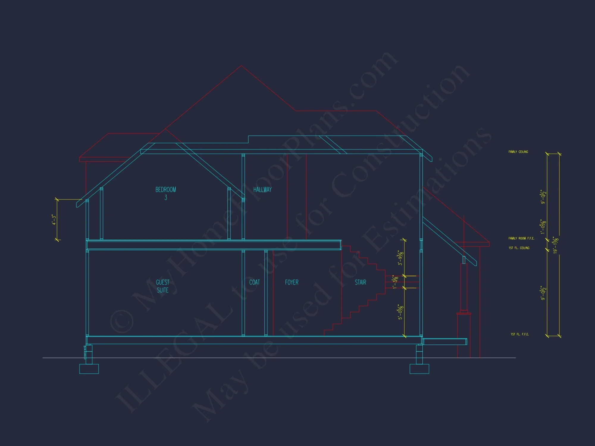 Traditional house Plan with CAD Blueprint & Custom Floor Designs