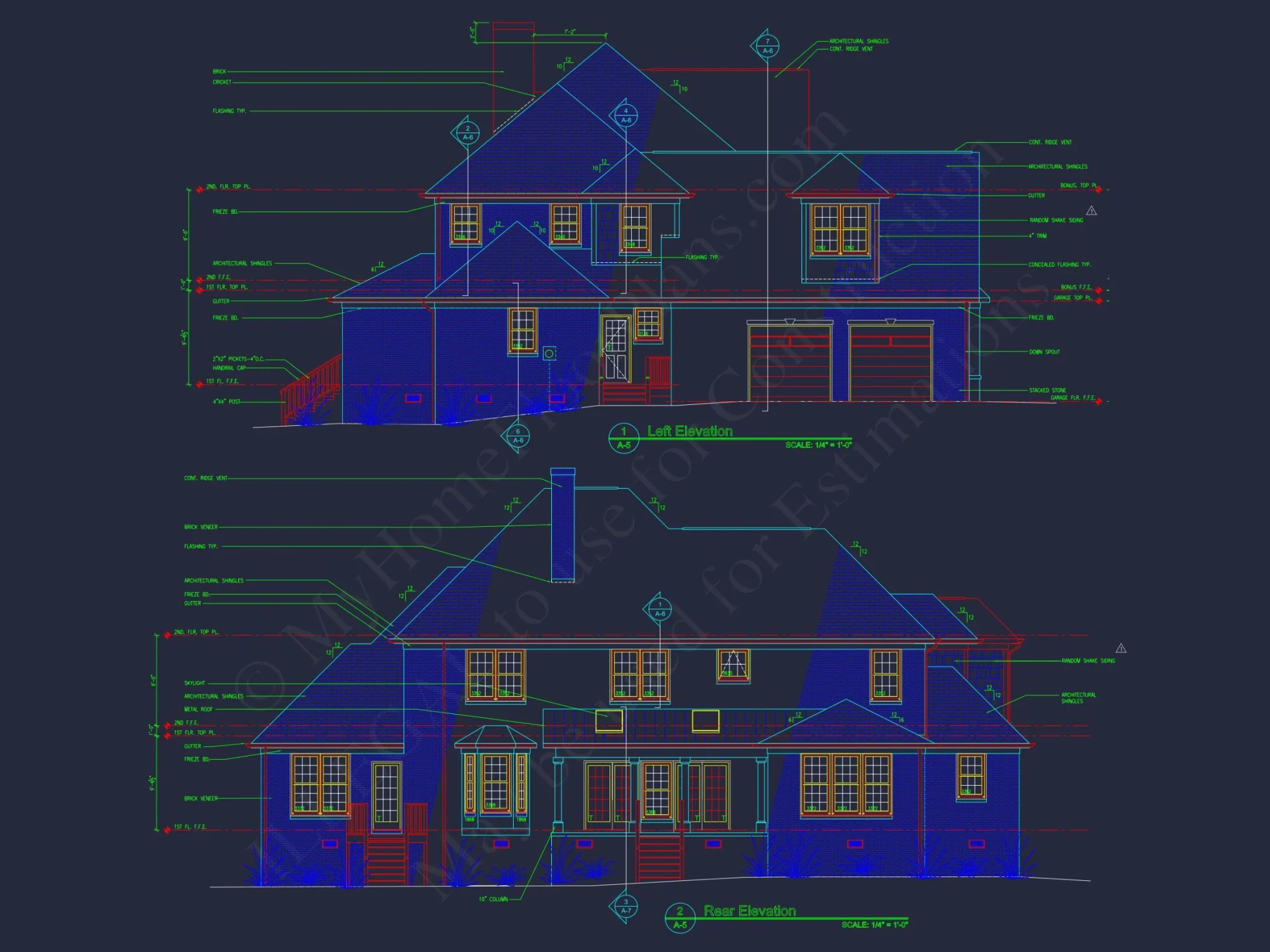 Traditional house Plan with CAD Blueprint & Custom Floor Designs