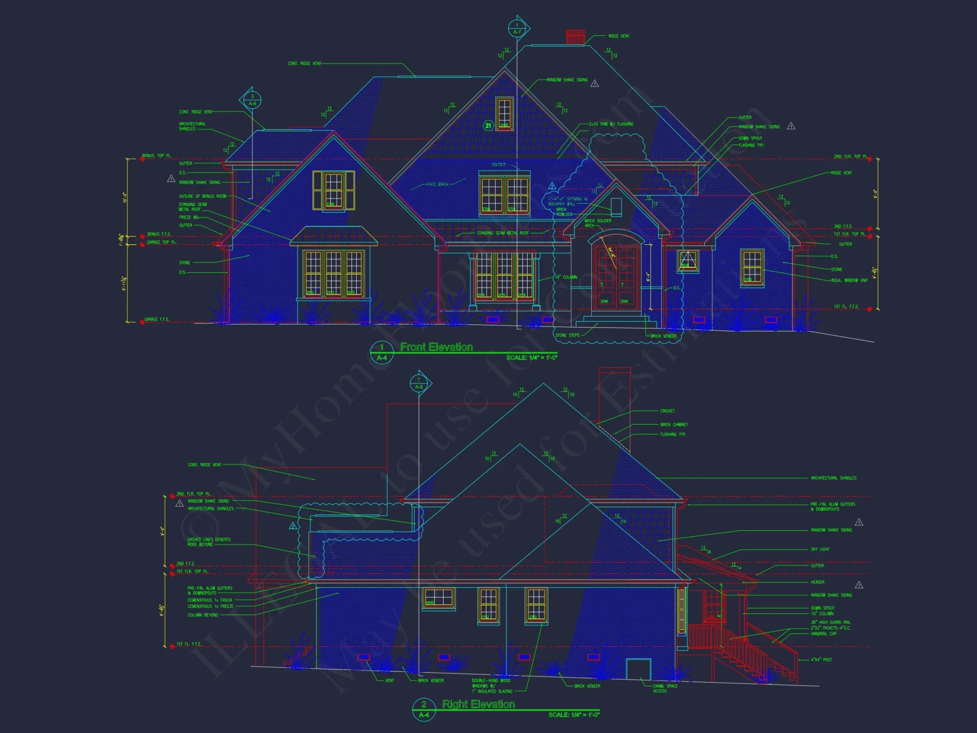 Traditional house Plan with CAD Blueprint & Custom Floor Designs