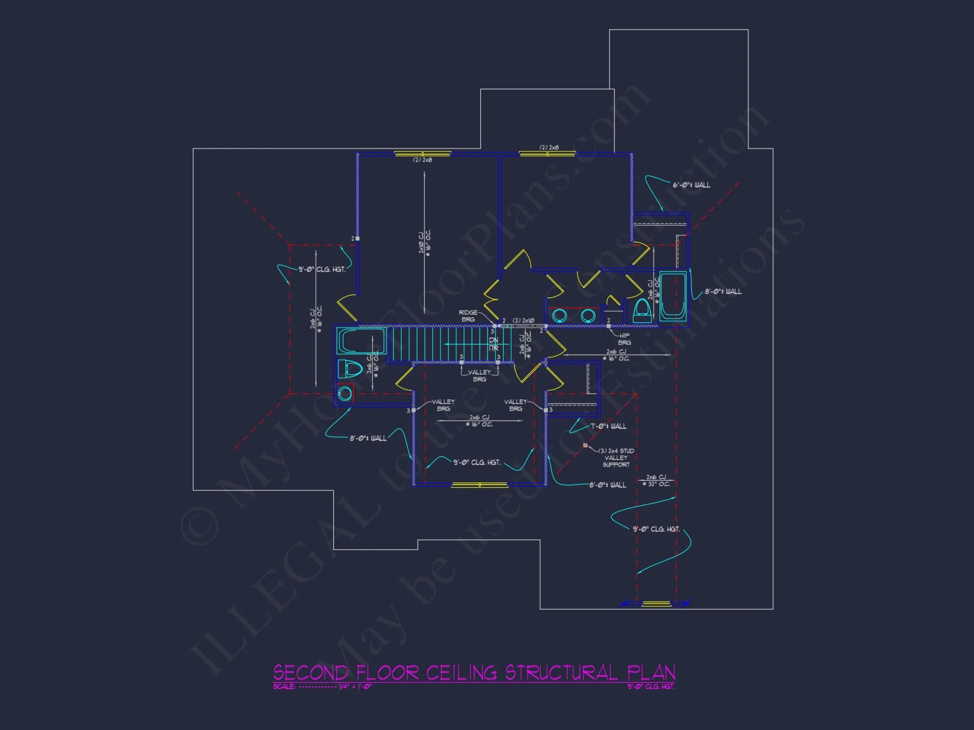 Craftsman and Traditional house Floor Plan with CAD Designs