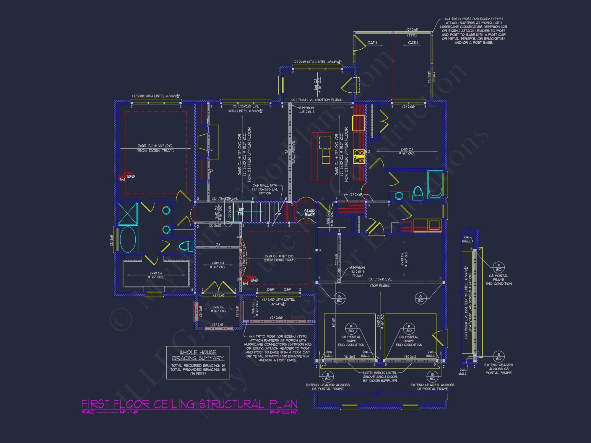 Craftsman and Traditional house Floor Plan with CAD Designs
