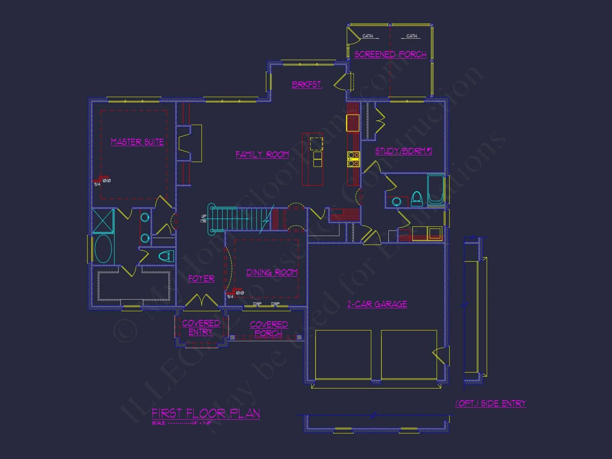 Craftsman and Traditional house Floor Plan with CAD Designs