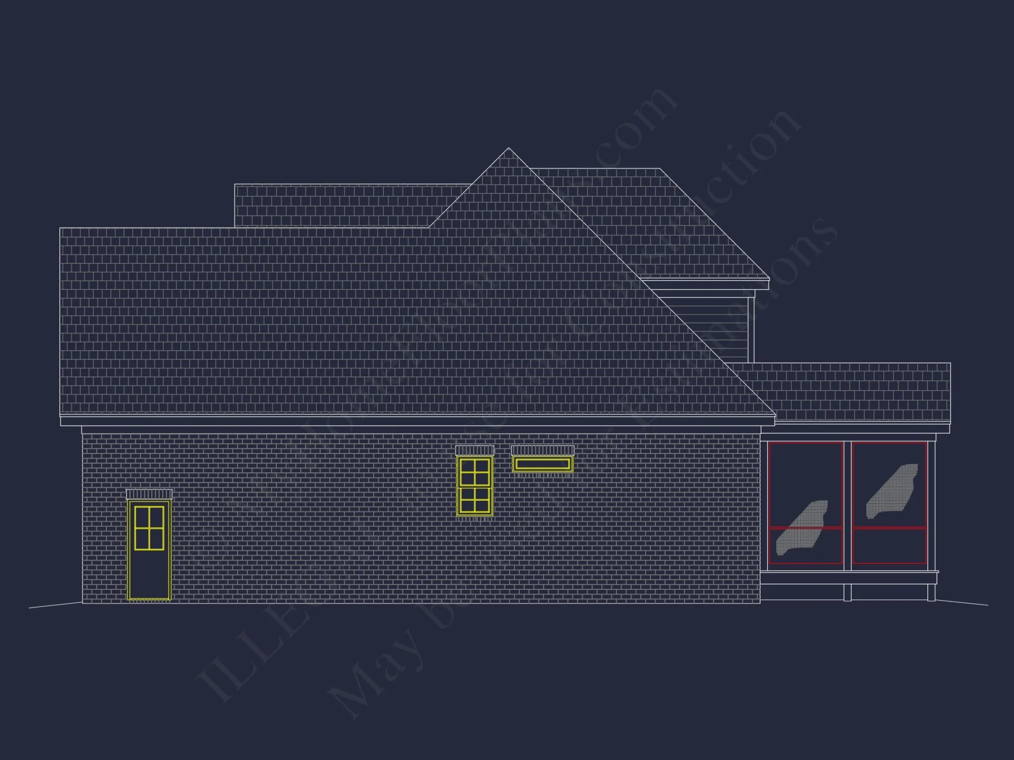 Craftsman and Traditional house Floor Plan with CAD Designs
