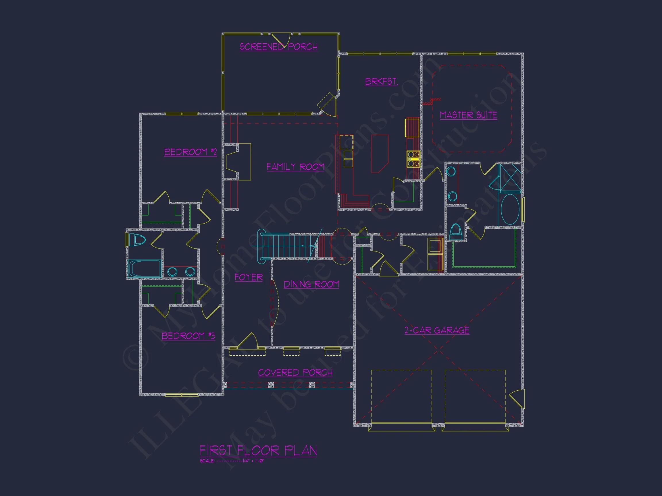 14-1548 HOUSE PLAN - Modern Suburban House Blueprint: 4-Bedroom Floor Plan Designs 31 Modern Suburban house Blueprint: 4-Bedroom Floor Plan Designs