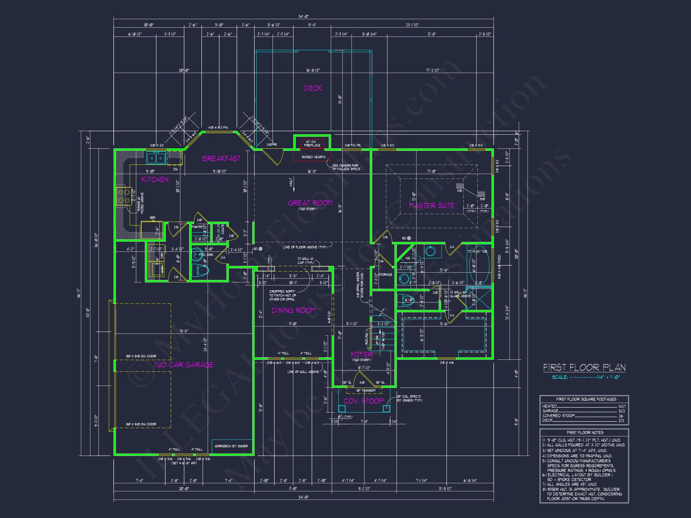 14-1446 HOUSE PLAN - Customizable House Floor Plan: CAD Designs for All Builders 7 Customizable house Floor Plan: CAD Designs for All Builders
