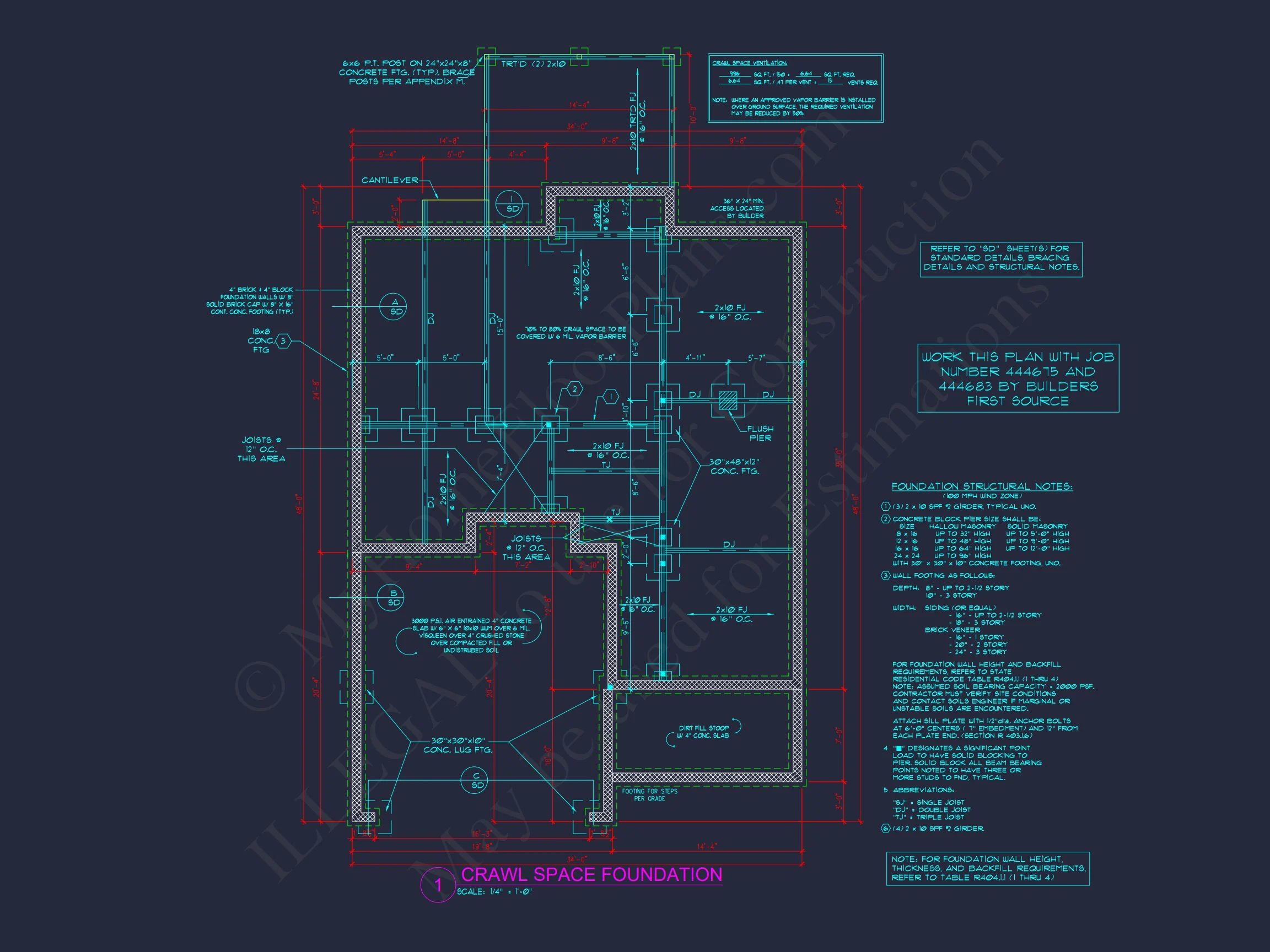 14-1423 HOUSE PLAN - House Floor Plan Blueprint with 4 Bedrooms | CAD Designs 13 CAD Designs