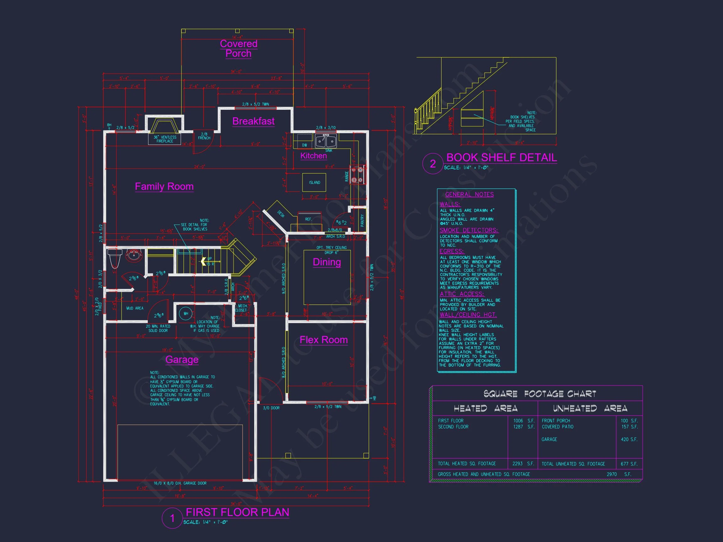 14-1423 HOUSE PLAN - House Floor Plan Blueprint with 4 Bedrooms | CAD Designs 8 house Floor Plan Blueprint with 4 Bedrooms