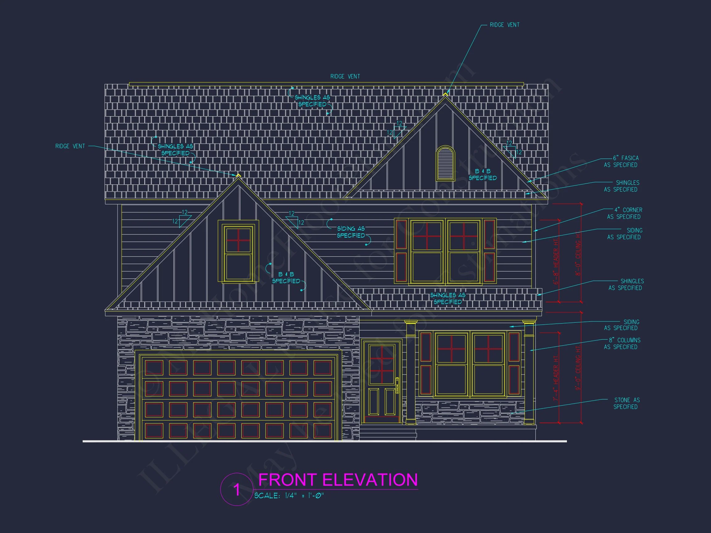 14-1423 HOUSE PLAN - House Floor Plan Blueprint with 4 Bedrooms | CAD Designs 3 CAD Designs
