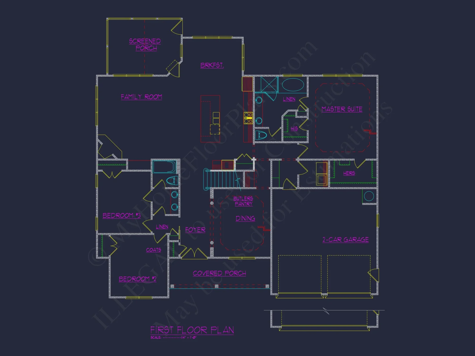 Traditional Craftsman house Plan with 4 Beds & Open Floor Plan