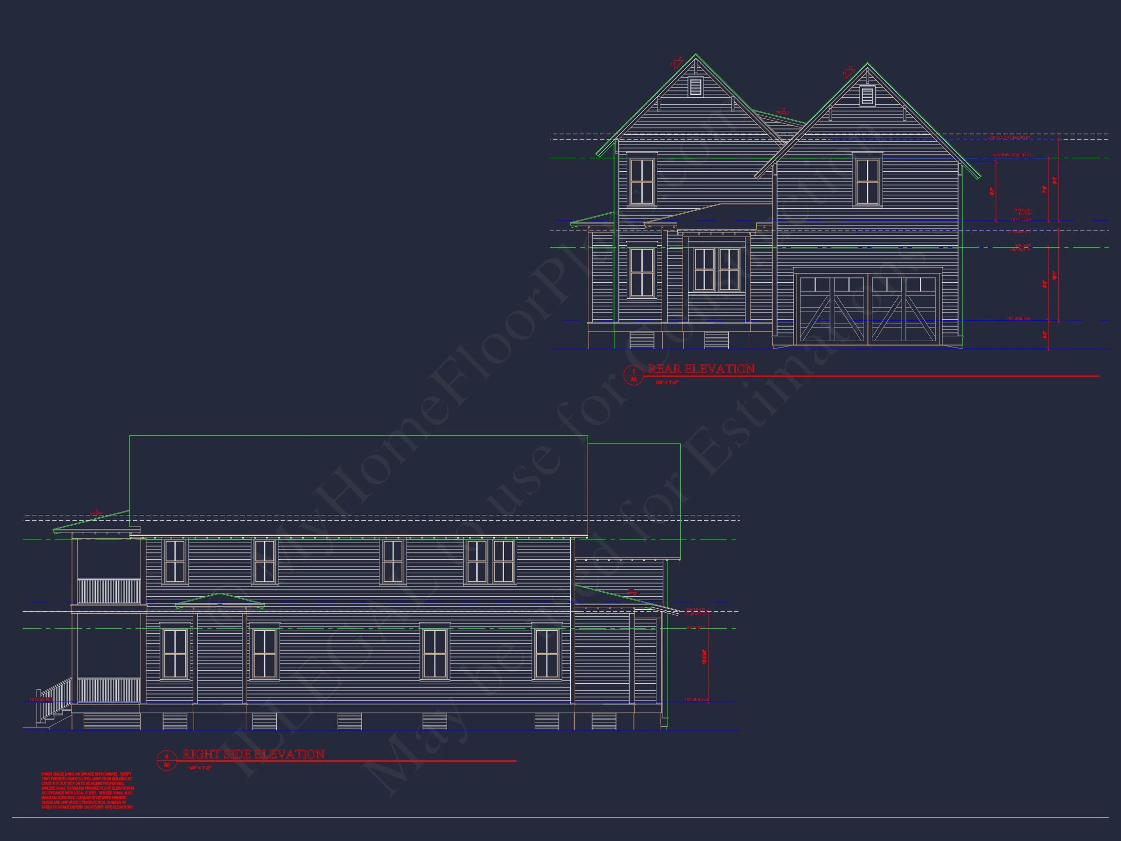 14-1283 HOUSE PLAN - Elegant Craftsman House Plan with Floor Plans and CAD Designs 4 Elegant Craftsman house Plan with Floor Plans and CAD Designs