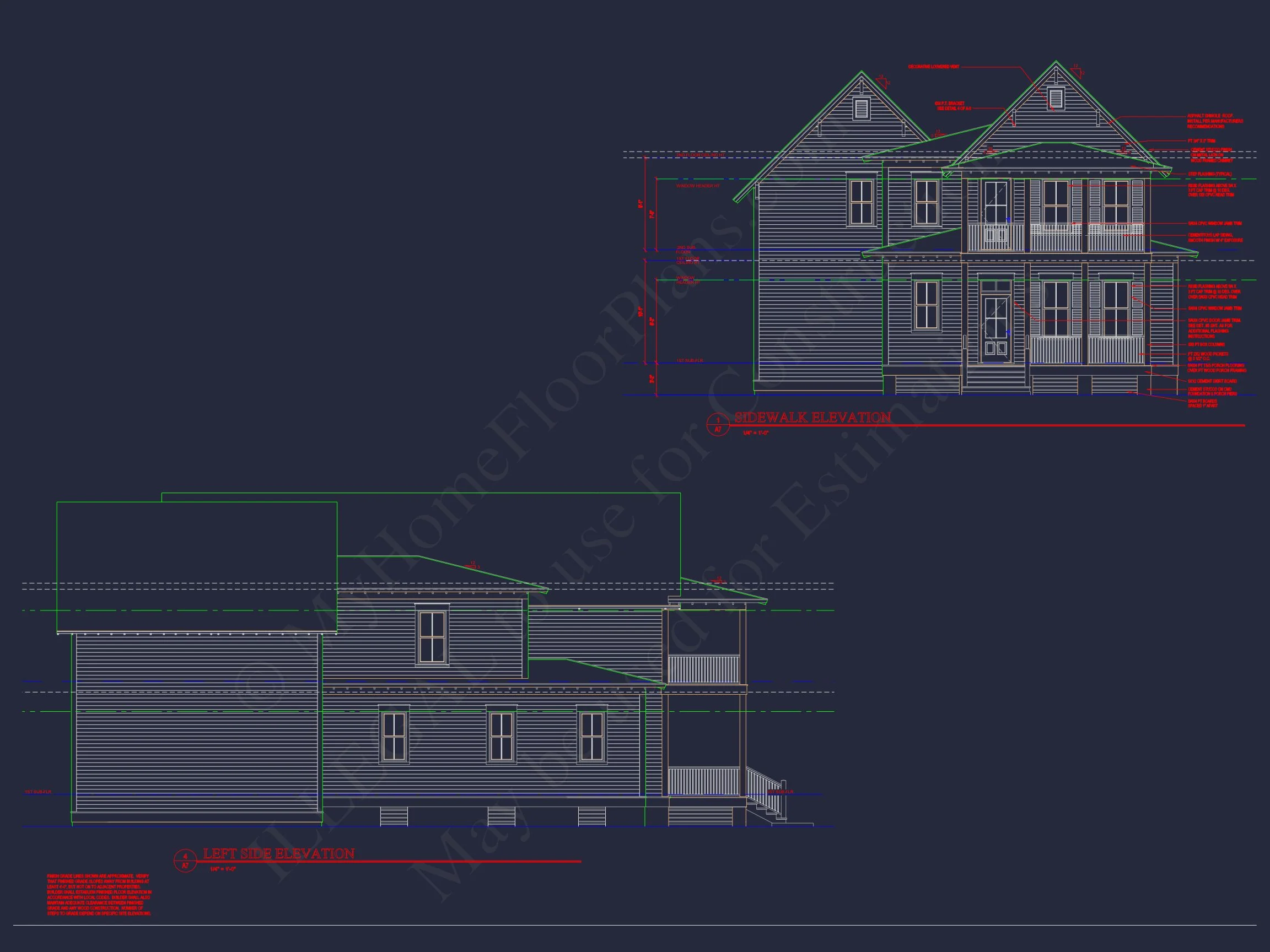 14-1283 HOUSE PLAN - Elegant Craftsman House Plan with Floor Plans and CAD Designs 3 Elegant Craftsman house Plan with Floor Plans and CAD Designs