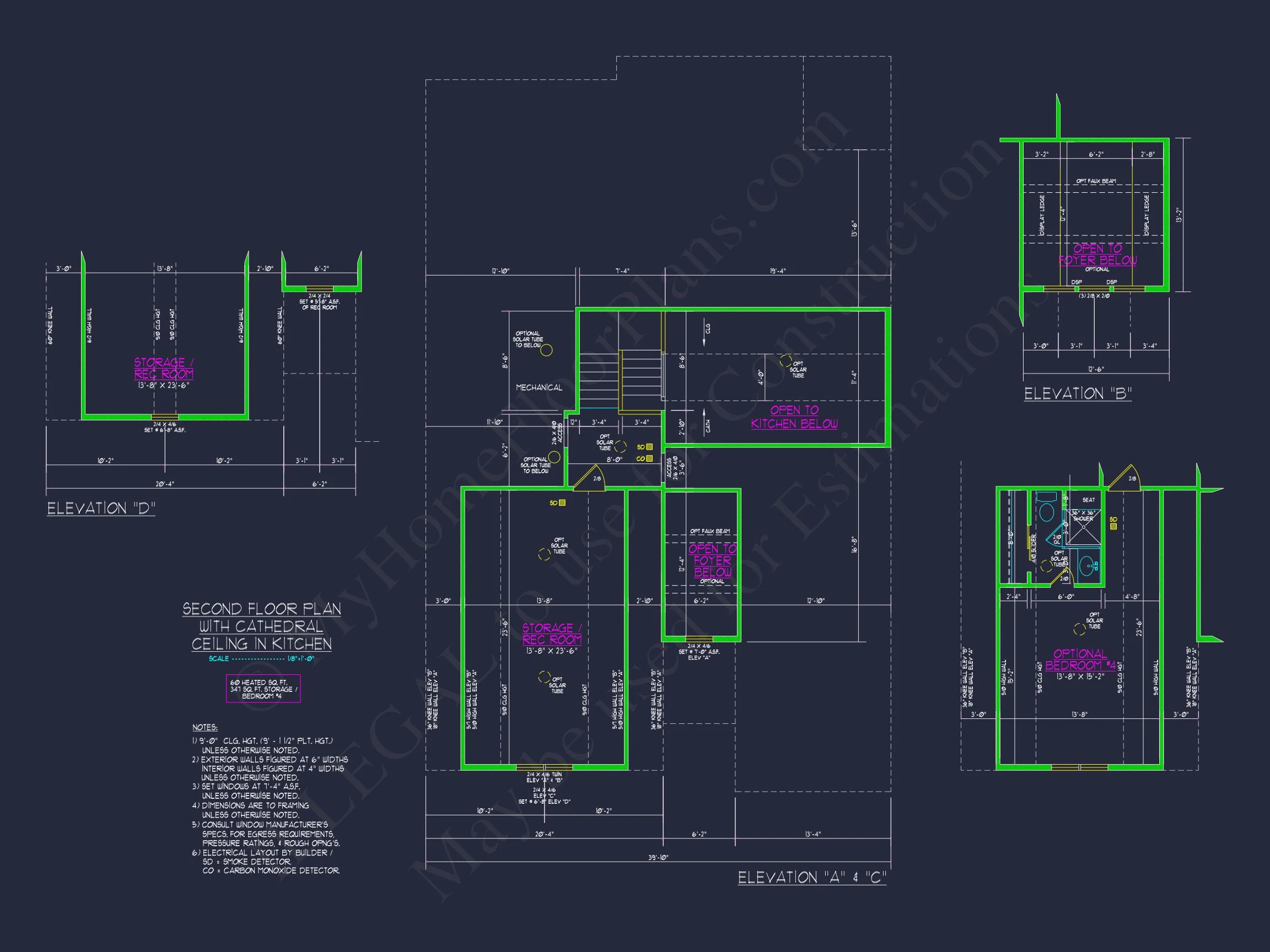 14-1232 HOUSE PLAN - Stylish Craftsman House Plan with Two-Story Floor Designs 16 Stylish Craftsman house Plan with Two-Story Floor Designs