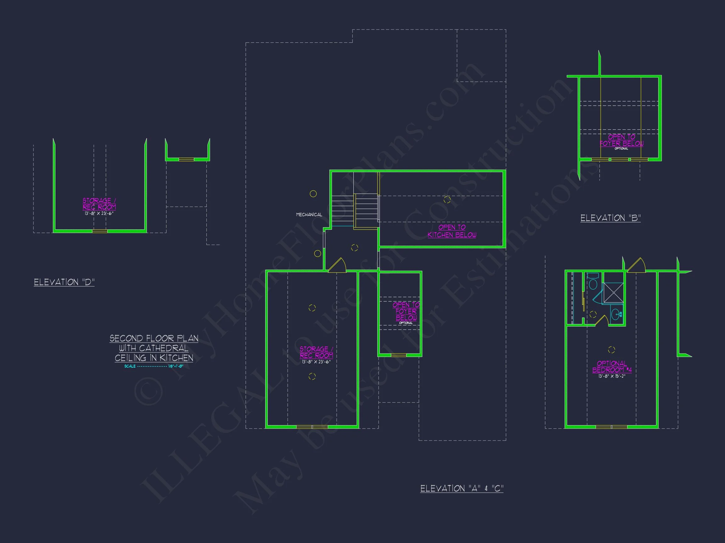 14-1232 HOUSE PLAN - Stylish Craftsman House Plan with Two-Story Floor Designs 14 Stylish Craftsman house Plan with Two-Story Floor Designs