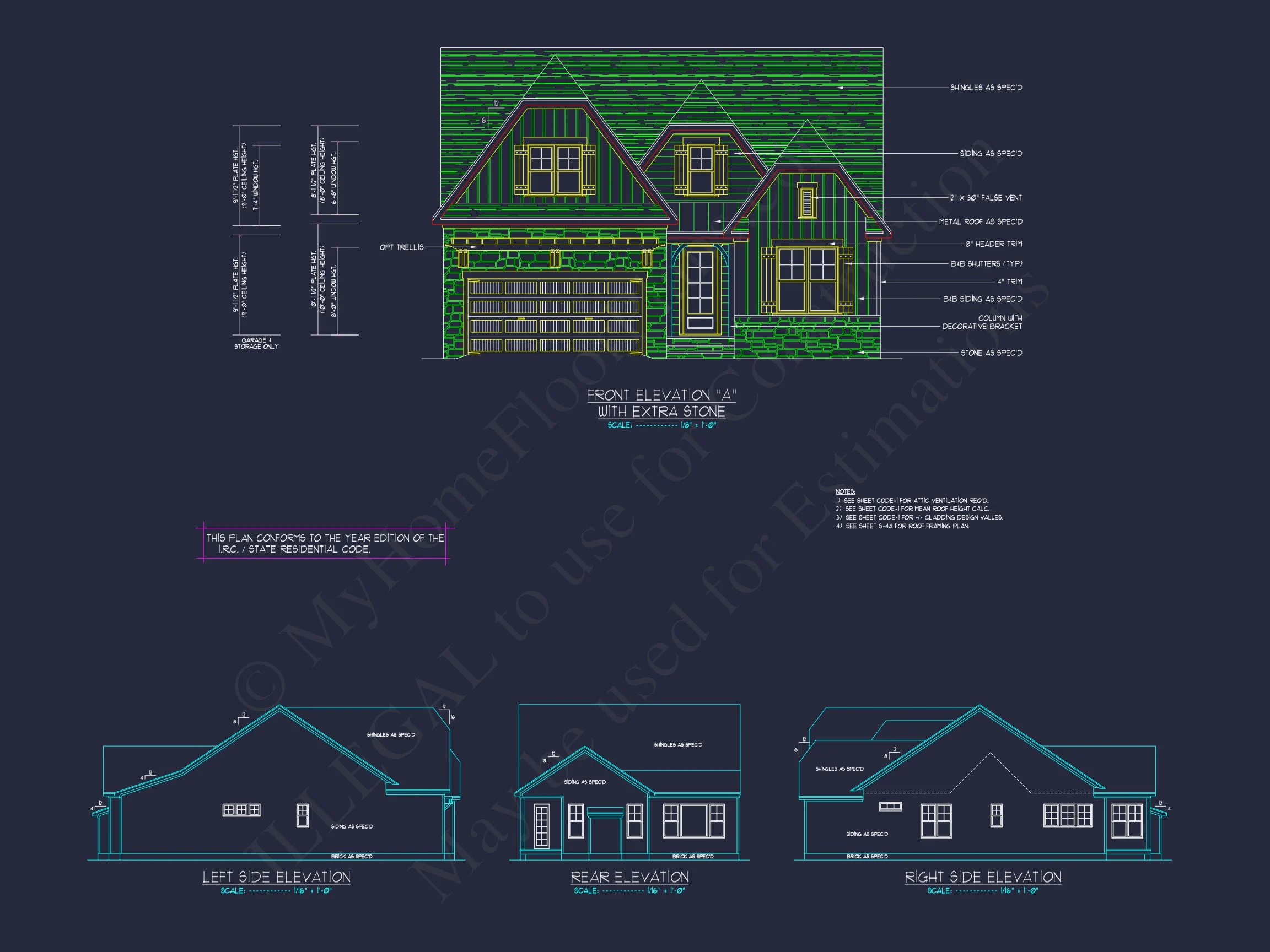 14-1232 HOUSE PLAN - Stylish Craftsman House Plan with Two-Story Floor Designs 7 Stylish Craftsman house Plan with Two-Story Floor Designs