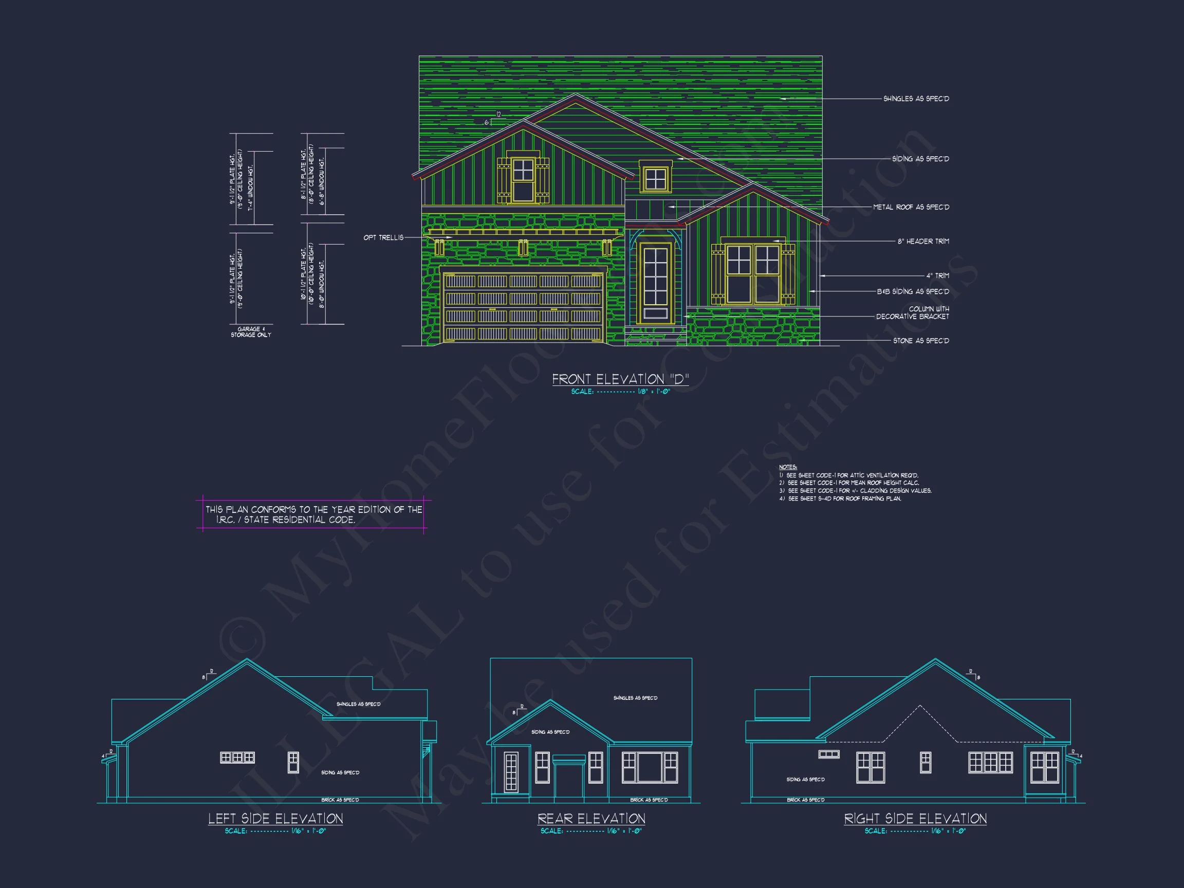 14-1232 HOUSE PLAN - Stylish Craftsman House Plan with Two-Story Floor Designs 6 Stylish Craftsman house Plan with Two-Story Floor Designs