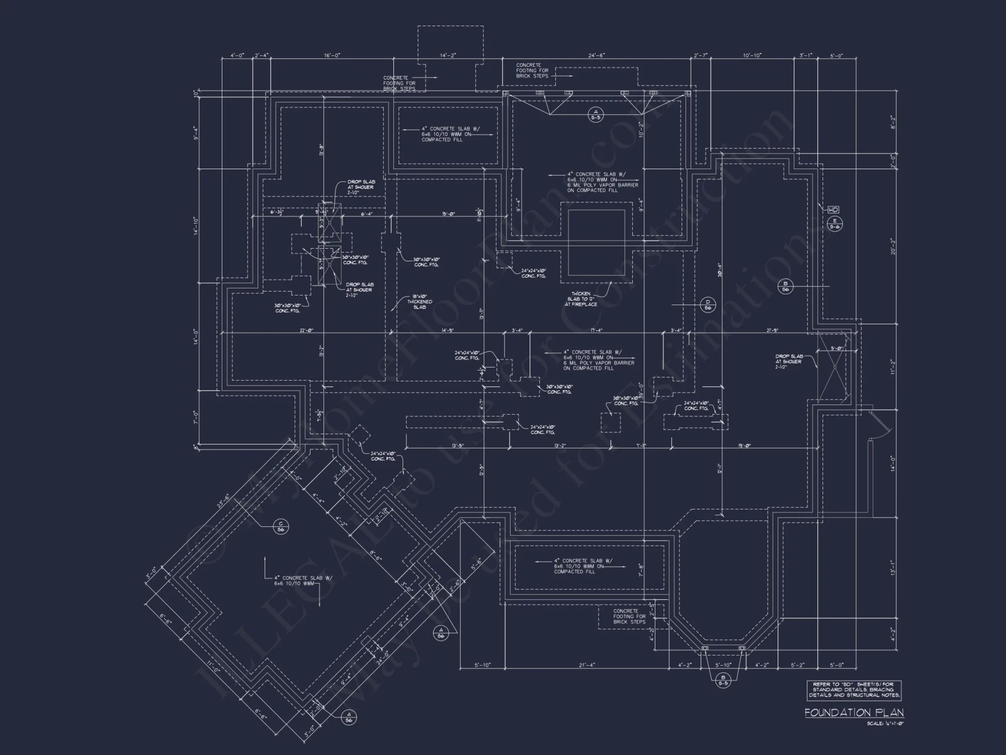 Coastal Craftsman house Plan: 4-Bed, 3-Bath Floor Plan Blueprint