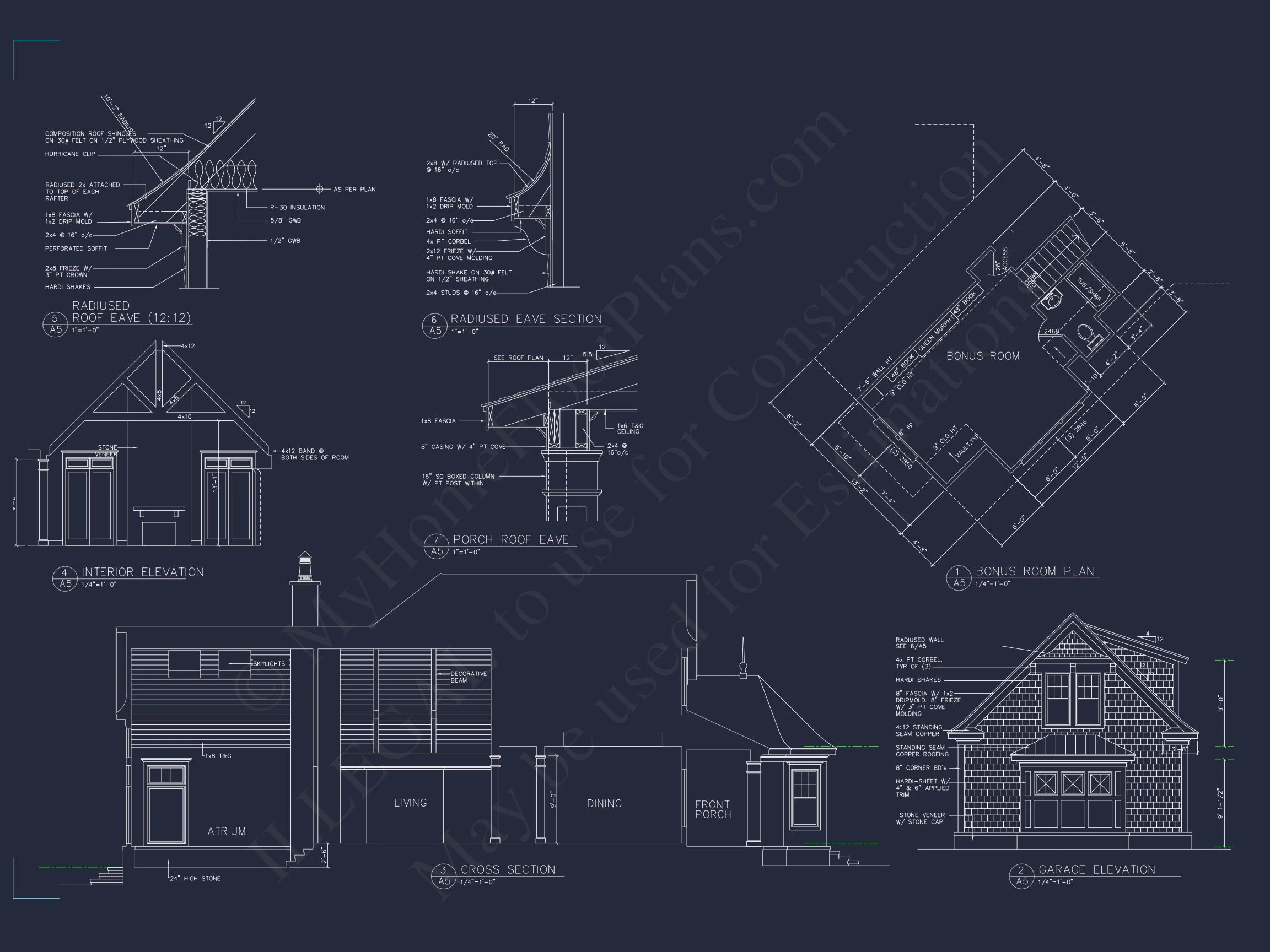 14-1086 HOUSE PLAN - Coastal Craftsman House Plan: 4-Bed, 3-Bath Floor Plan Blueprint 5 Coastal Craftsman house Plan: 4-Bed, 3-Bath Floor Plan Blueprint