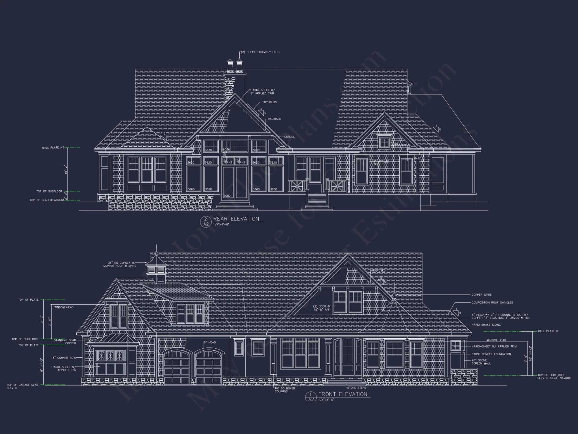 Coastal Craftsman house Plan: 4-Bed, 3-Bath Floor Plan Blueprint