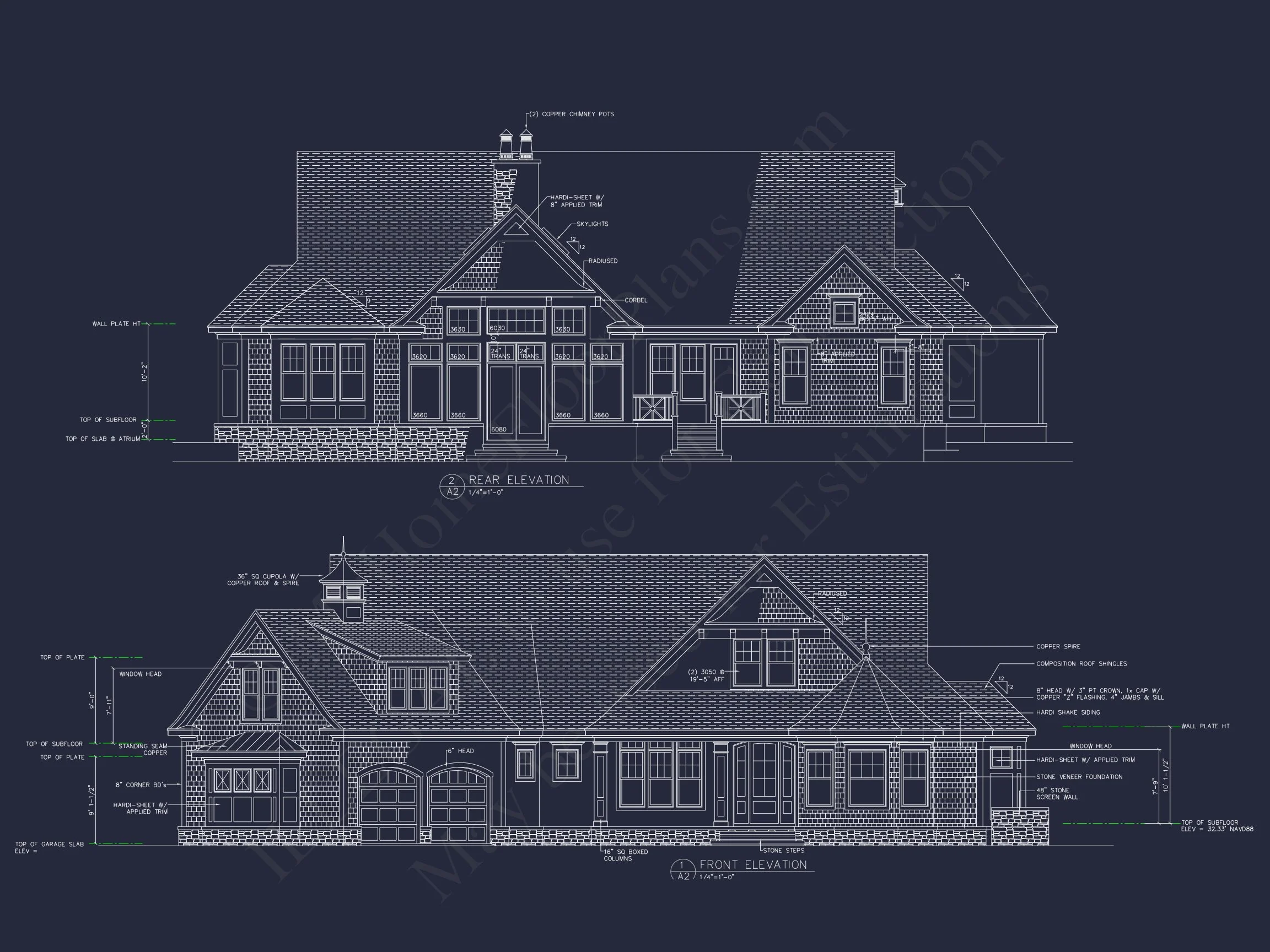 14-1086 HOUSE PLAN - Coastal Craftsman House Plan: 4-Bed, 3-Bath Floor Plan Blueprint 3 Coastal Craftsman house Plan: 4-Bed, 3-Bath Floor Plan Blueprint