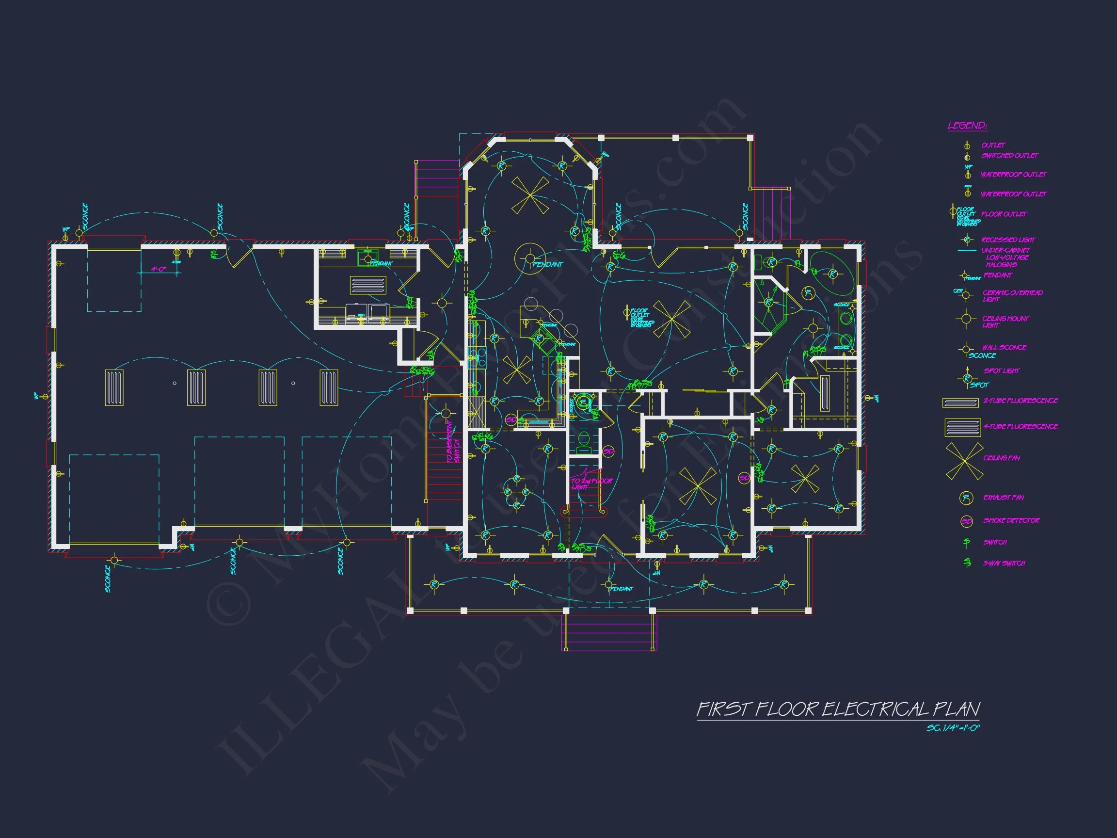 14-1005 HOUSE PLAN - Traditional House Floor Plan with CAD Designs & 3 Garage Bays 6 Traditional house Floor Plan with CAD Designs & 3 Garage Bays