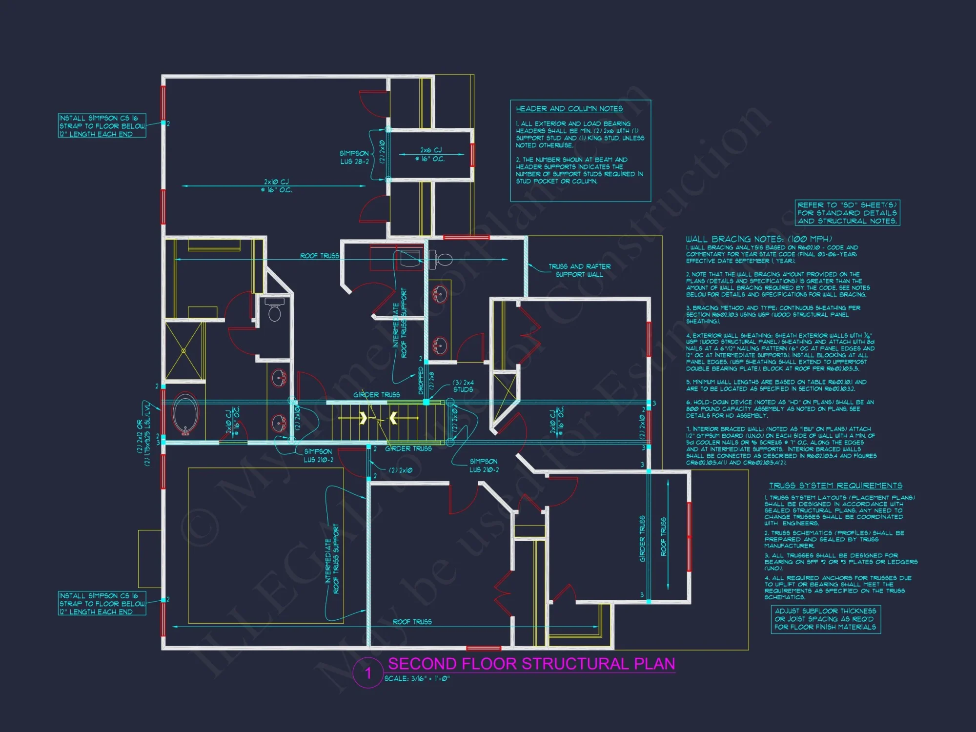 Stylish house Plan with 4 Bedrooms, 3 Baths, and CAD Blueprint
