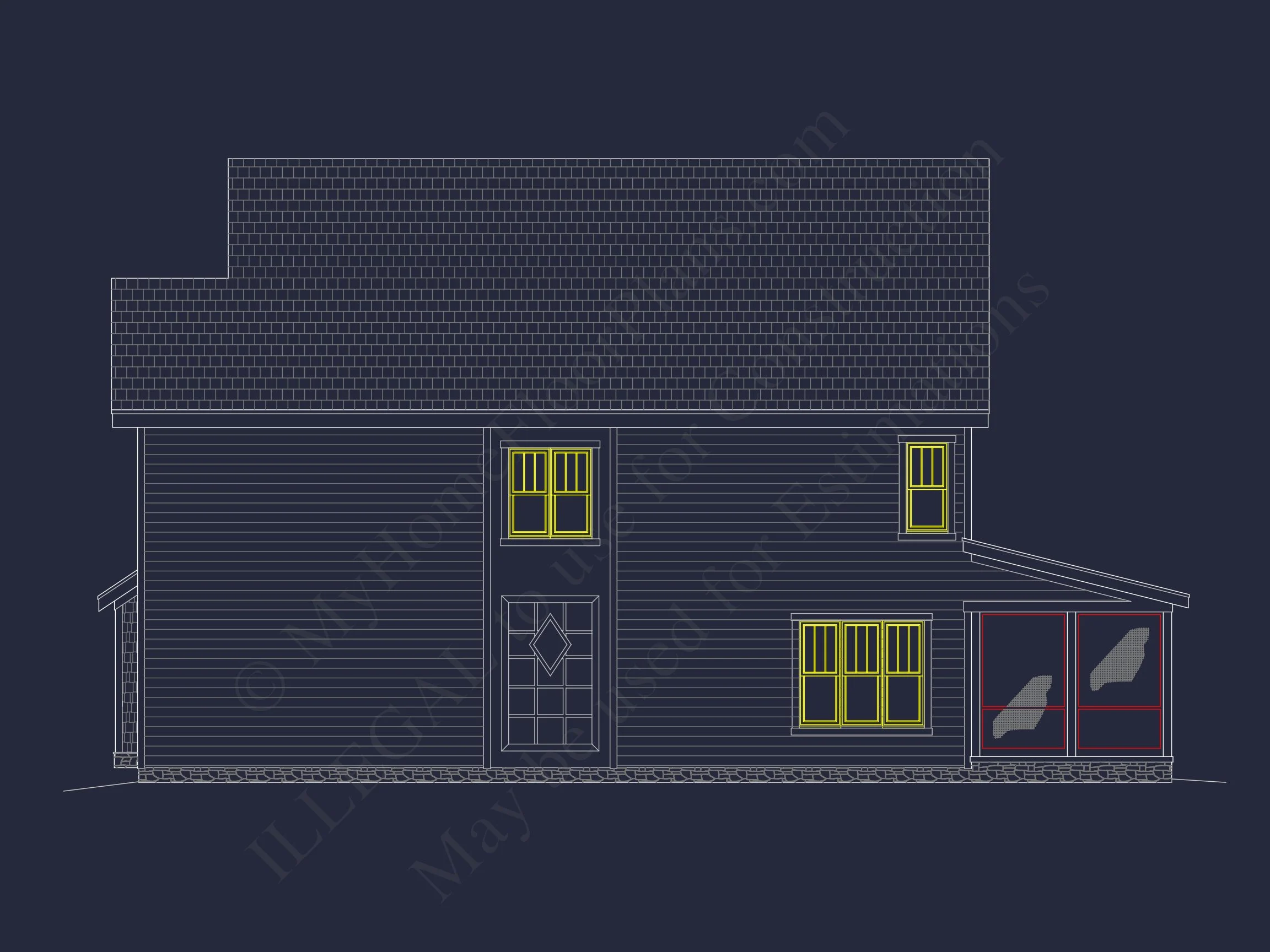 13-2032 HOUSE PLAN - Customizable House Plan | 3D Floor Plan and CAD Designs 6 3D Floor Plan and CAD Designs