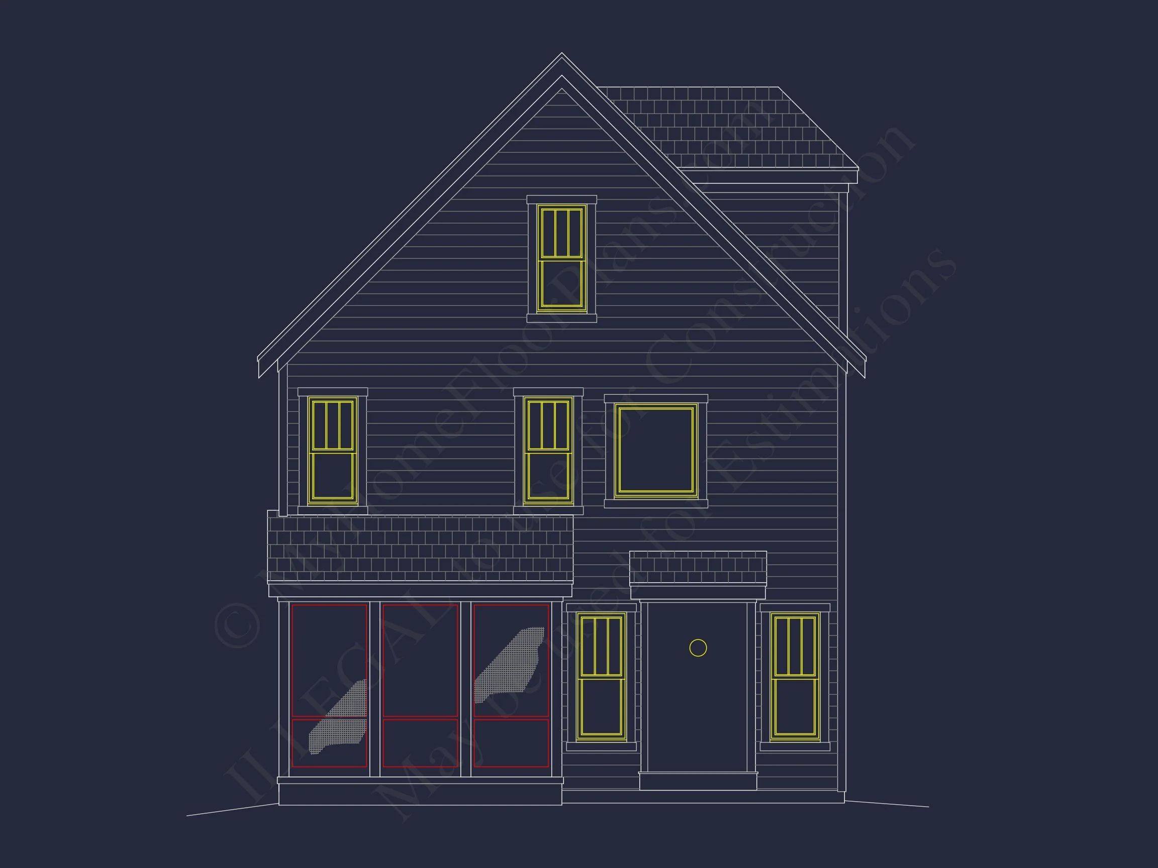 13-2032 HOUSE PLAN - Customizable House Plan | 3D Floor Plan and CAD Designs 4 3D Floor Plan and CAD Designs