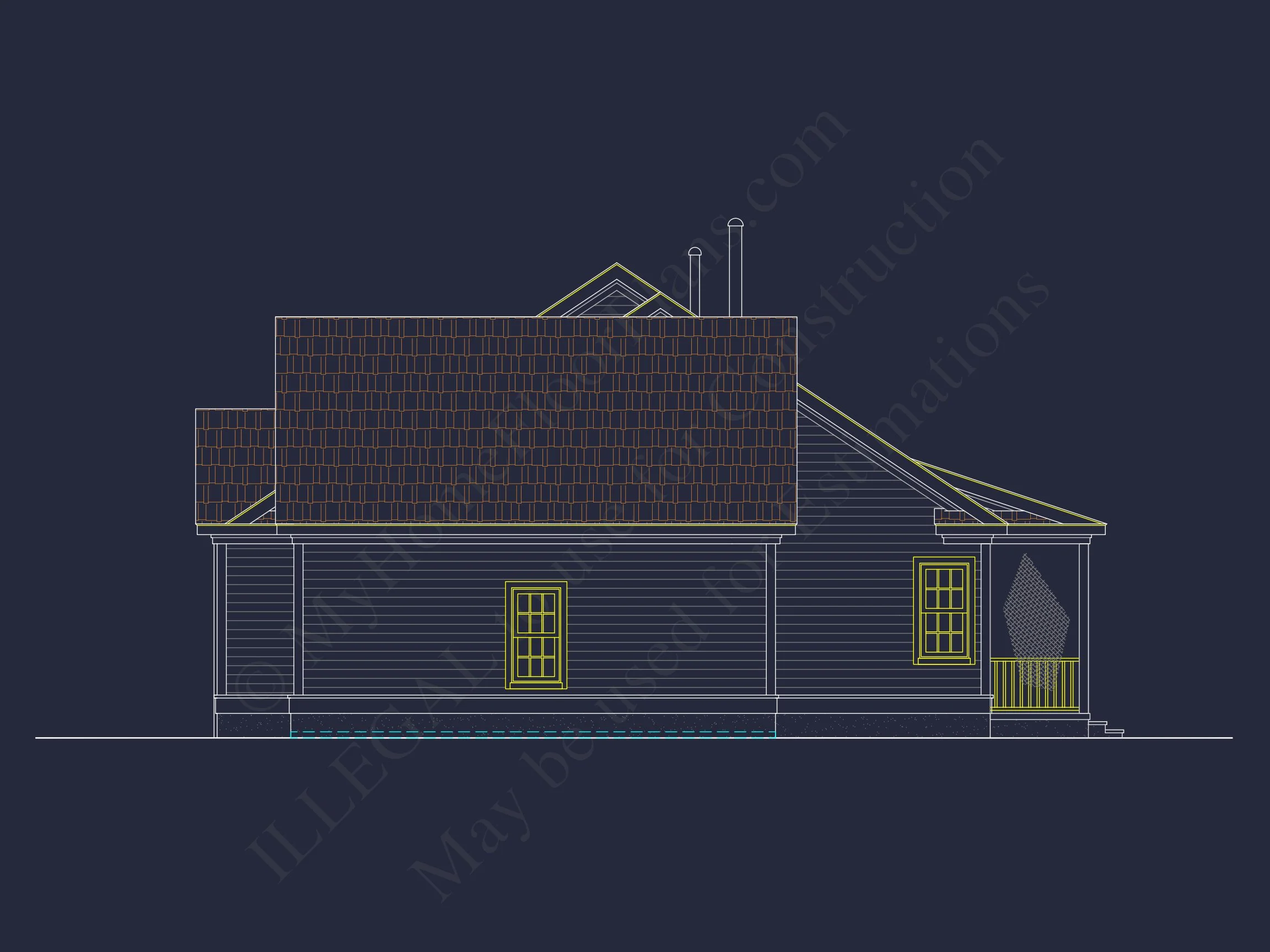 13-1956 HOUSE PLAN - Traditional Craftsman House Blueprint with CAD Floor Plans 5 Traditional Craftsman house Blueprint with CAD Floor Plans