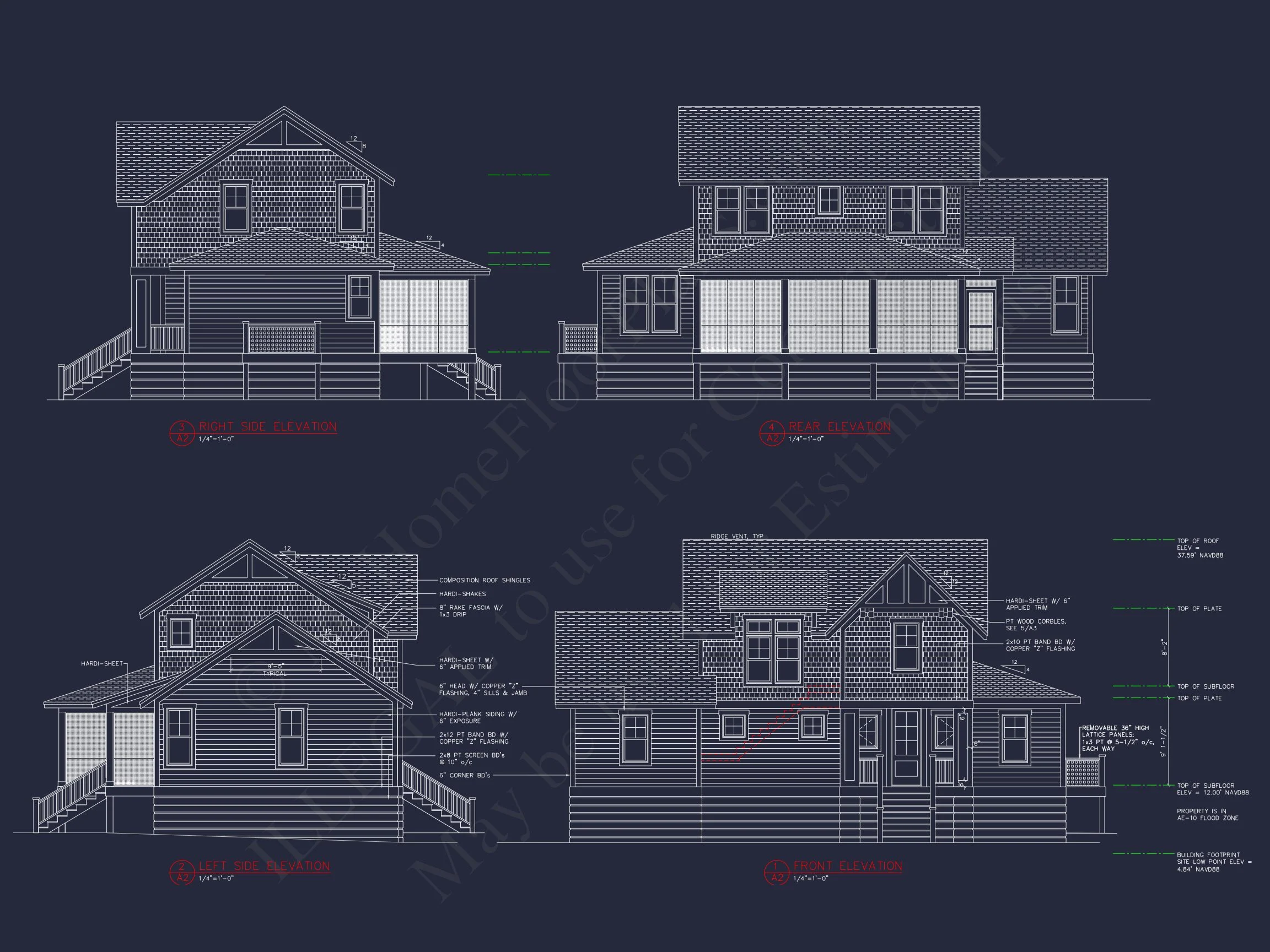 13-1915 HOUSE PLAN - Modern Beach Bungalow House Plan: Blueprint & CAD Designs 3 Modern Beach Bungalow house Plan: Blueprint & CAD Designs
