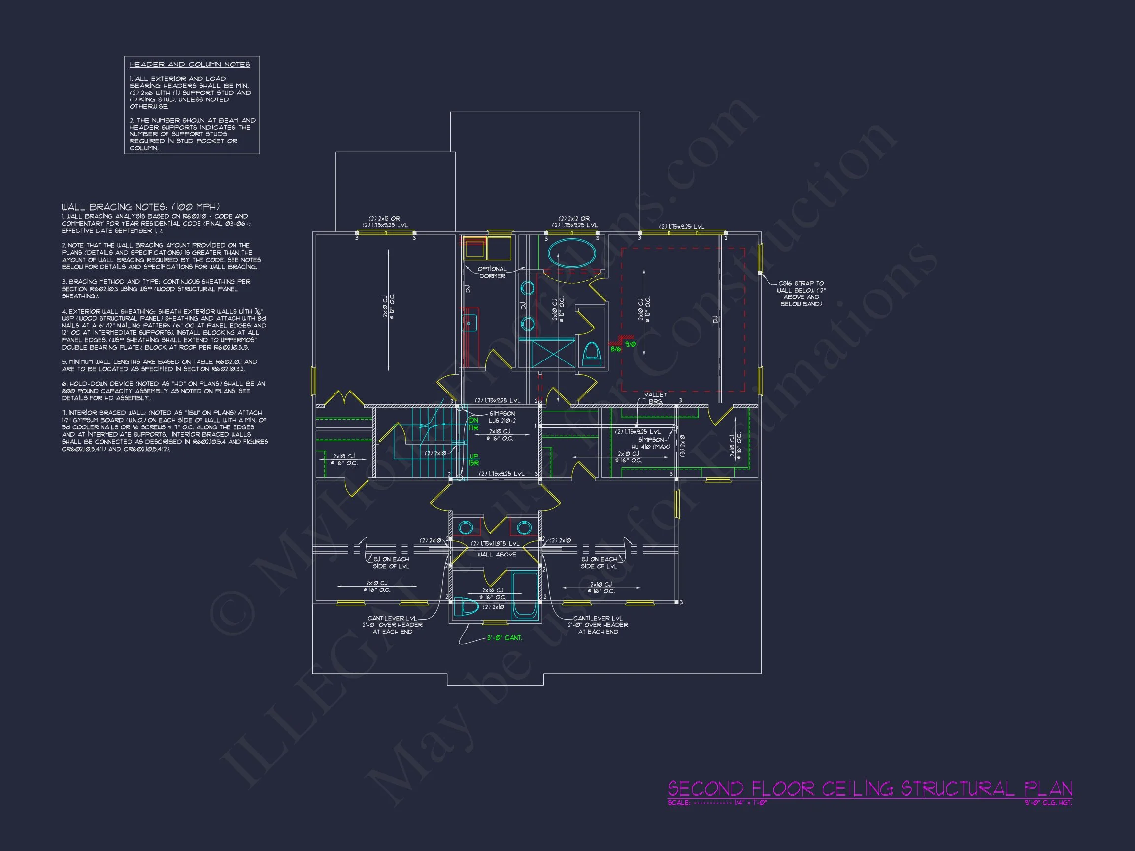 13-1831B HOUSE PLAN - House Blueprint Designs with CAD | 2.5-Story Floor Plan (45ft) 13 2.5-Story Floor Plan (45ft)