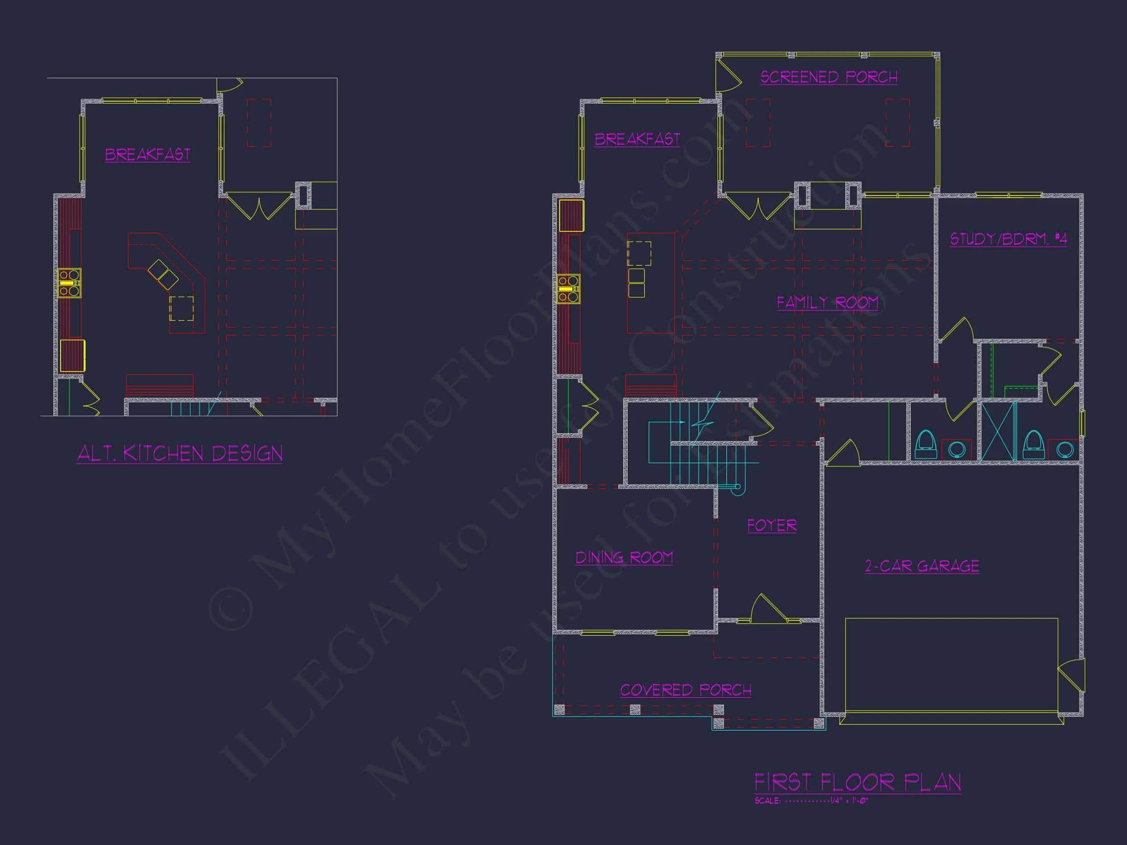 13-1831B HOUSE PLAN - House Blueprint Designs with CAD | 2.5-Story Floor Plan (45ft) 5 2.5-Story Floor Plan (45ft)