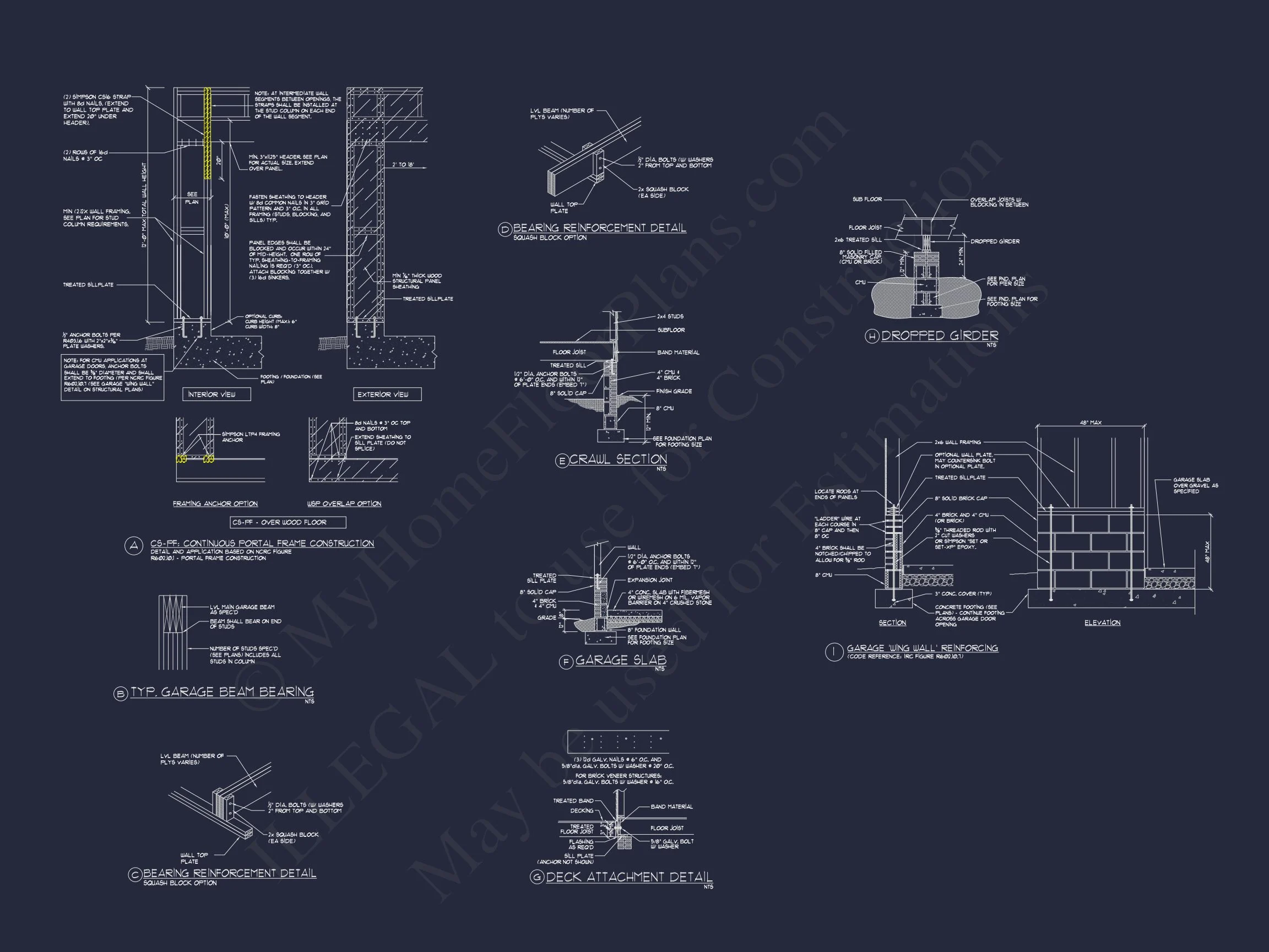 13-1829B HOUSE PLAN - Craftsman House Plan: 2-Story CAD Blueprint with 4 Bedrooms 11 Craftsman house Plan: 2-Story CAD Blueprint with 4 Bedrooms