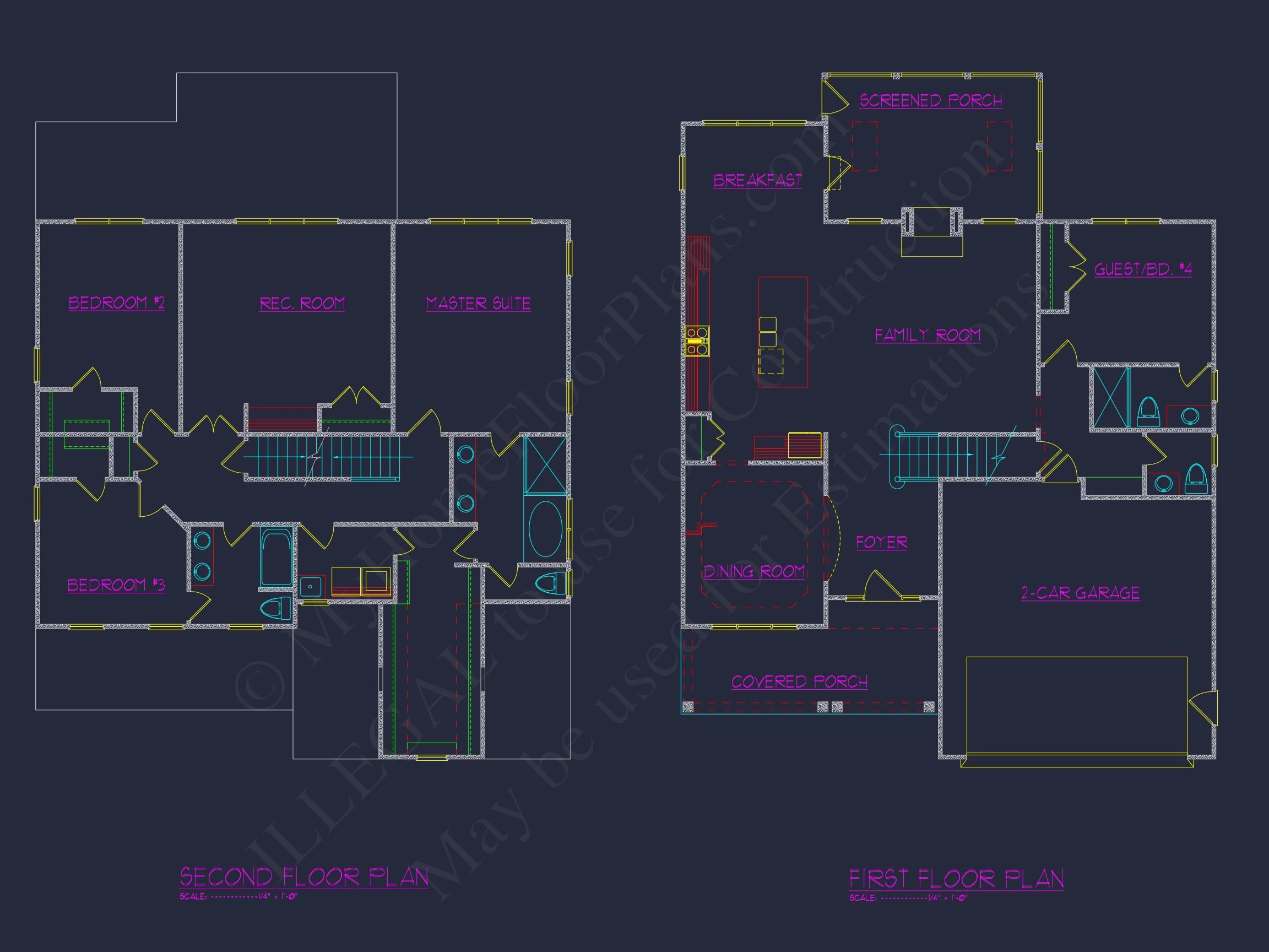 13-1829B HOUSE PLAN - Craftsman House Plan: 2-Story CAD Blueprint with 4 Bedrooms 5 Craftsman house Plan: 2-Story CAD Blueprint with 4 Bedrooms