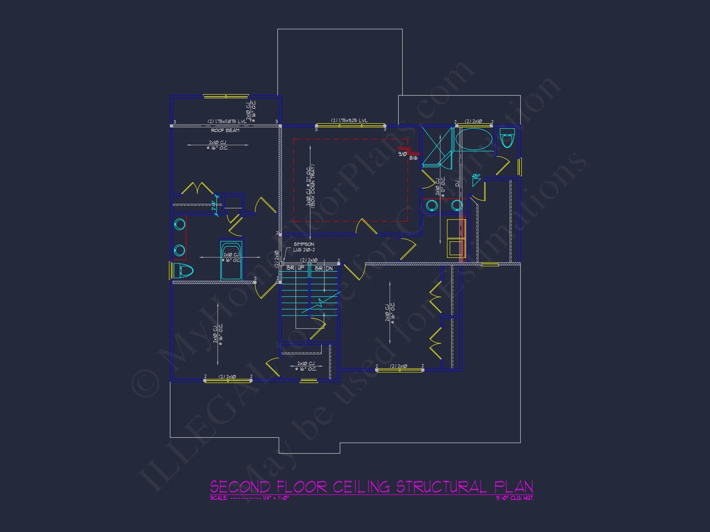 13-1740 HOUSE PLAN - CAD House Plan With 5 Bedrooms | Floorplan & Blueprint Designs 16 CAD house Plan With 5 Bedrooms