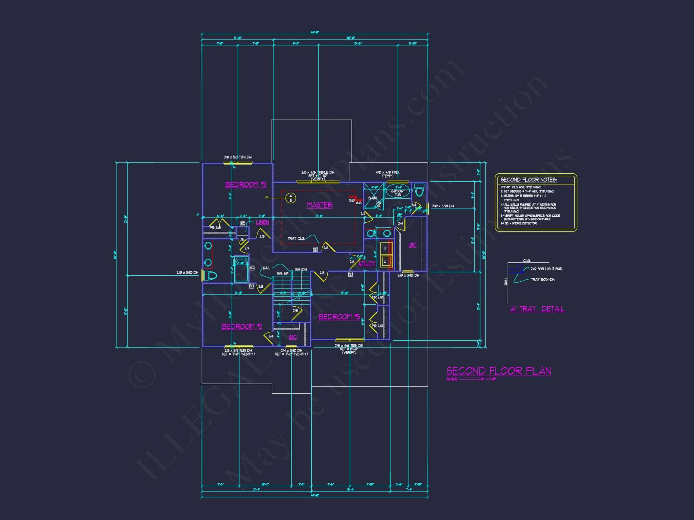 13-1740 HOUSE PLAN - CAD House Plan With 5 Bedrooms | Floorplan & Blueprint Designs 13 Floorplan & Blueprint Designs