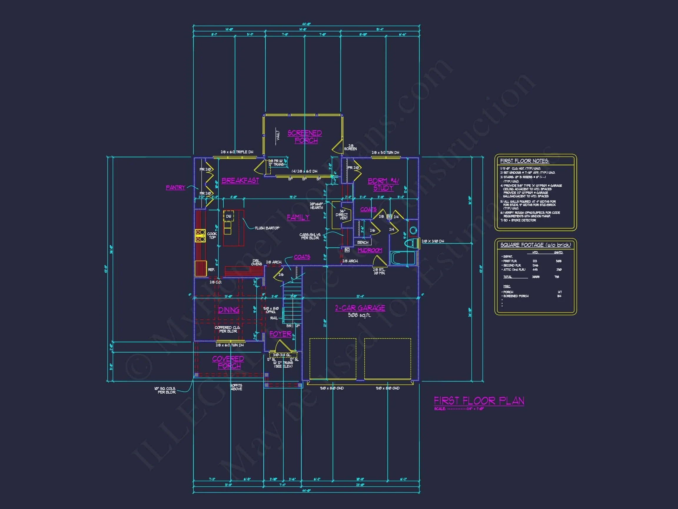 13-1740 HOUSE PLAN - CAD House Plan With 5 Bedrooms | Floorplan & Blueprint Designs 12 CAD house Plan With 5 Bedrooms