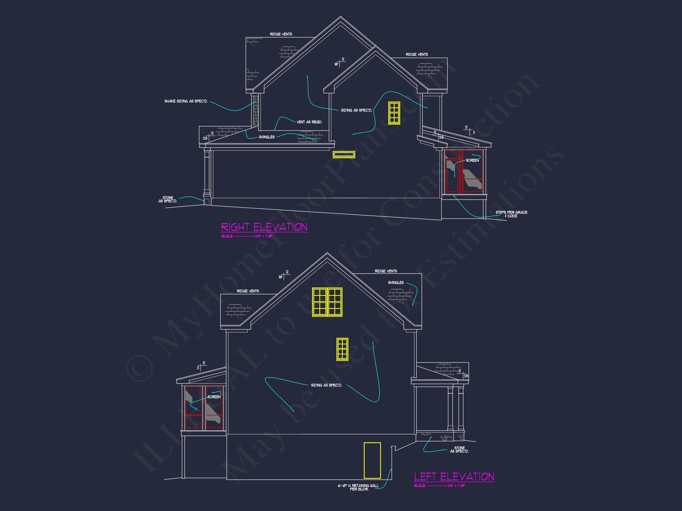 13-1740 HOUSE PLAN - CAD House Plan With 5 Bedrooms | Floorplan & Blueprint Designs 10 CAD house Plan With 5 Bedrooms