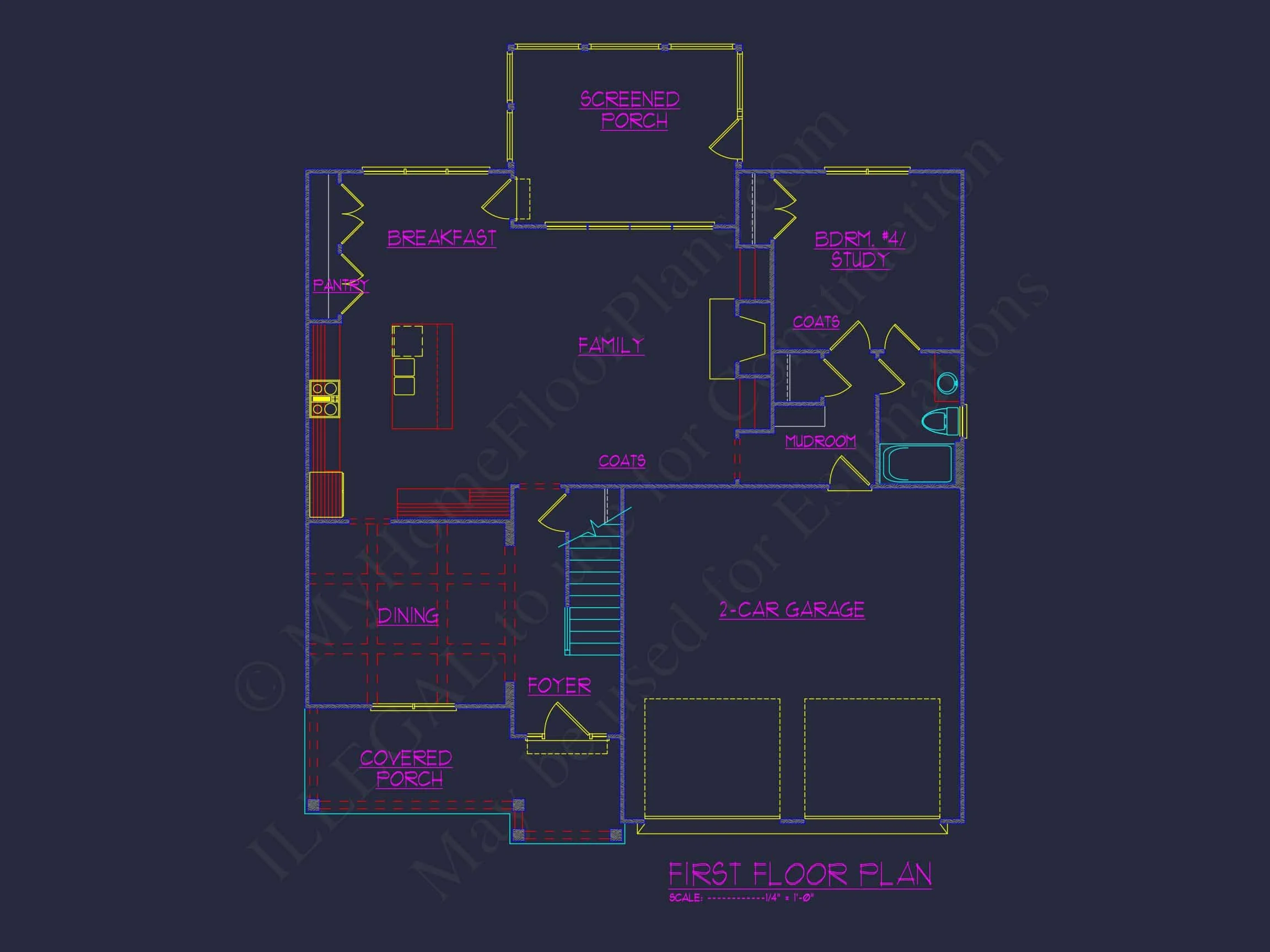 13-1740 HOUSE PLAN - CAD House Plan With 5 Bedrooms | Floorplan & Blueprint Designs 6 CAD house Plan With 5 Bedrooms