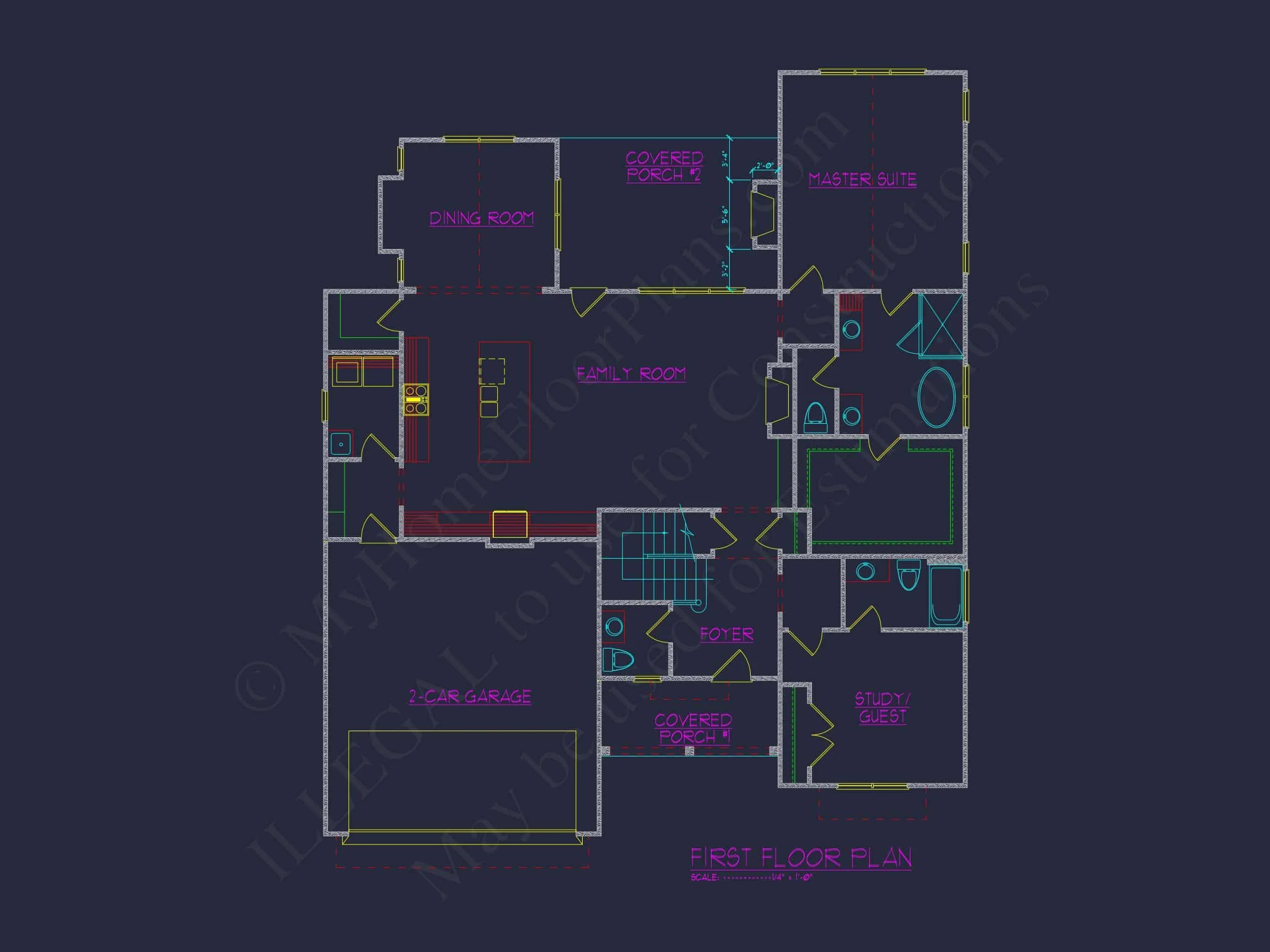 13-1360 HOUSE PLAN - Architectural CAD House Blueprint Plan for a Modern Design 5 Architectural CAD house Blueprint Plan for a Modern Design