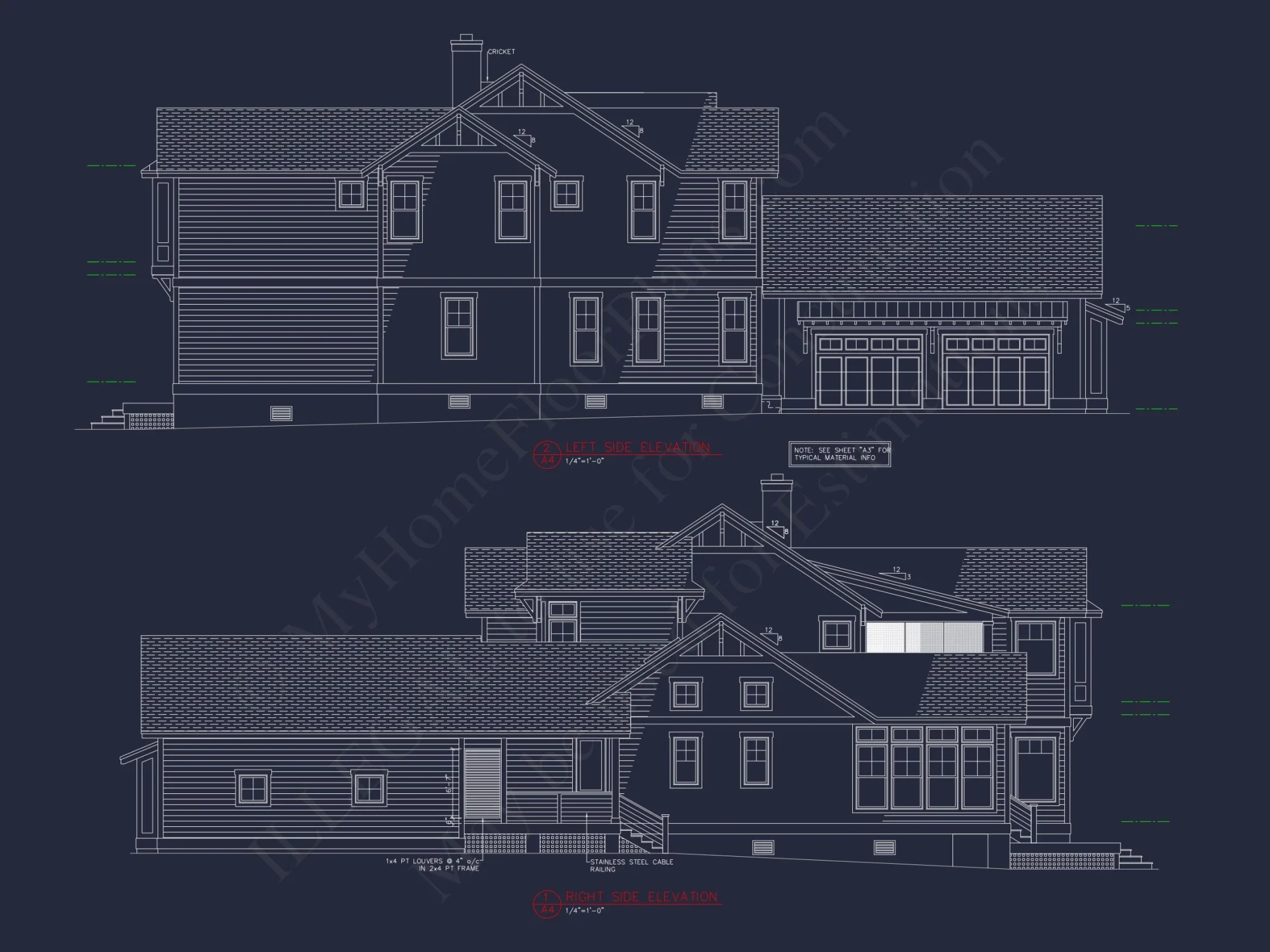 Elegant house CAD Plans with 4 Bedrooms & Craftsman Style Design
