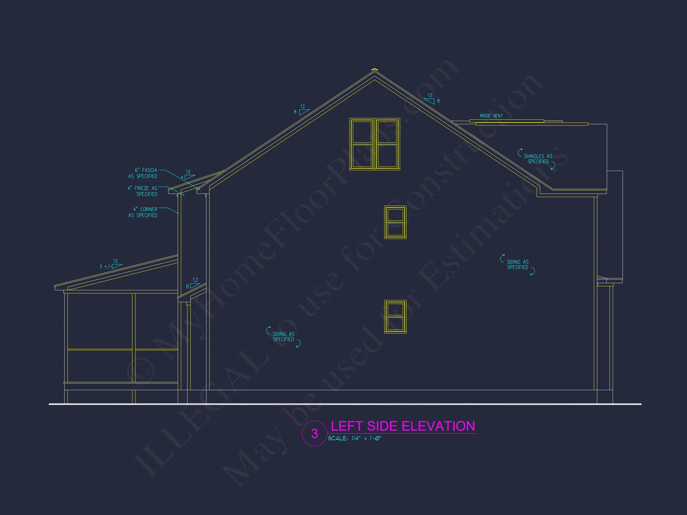 13-1188 HOUSE PLAN - Modern Craftsman House Plan: Architectural Blueprint Designs 4 Modern Craftsman house Plan: Architectural Blueprint Designs