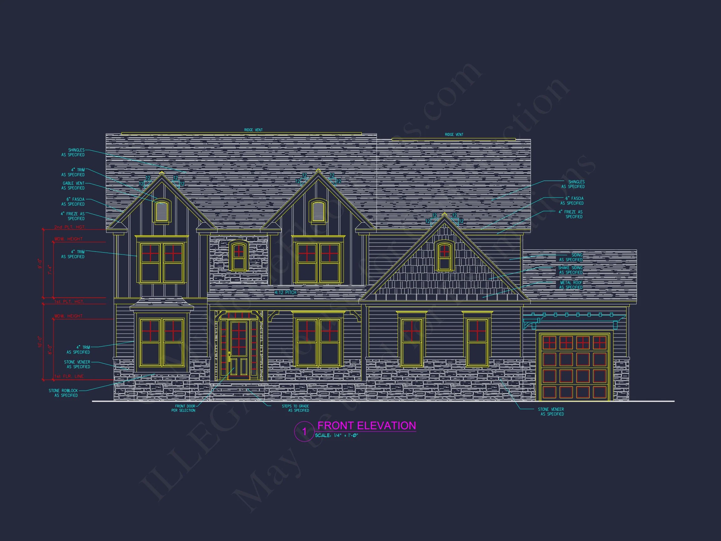 13-1188 HOUSE PLAN - Modern Craftsman House Plan: Architectural Blueprint Designs 3 Modern Craftsman house Plan: Architectural Blueprint Designs