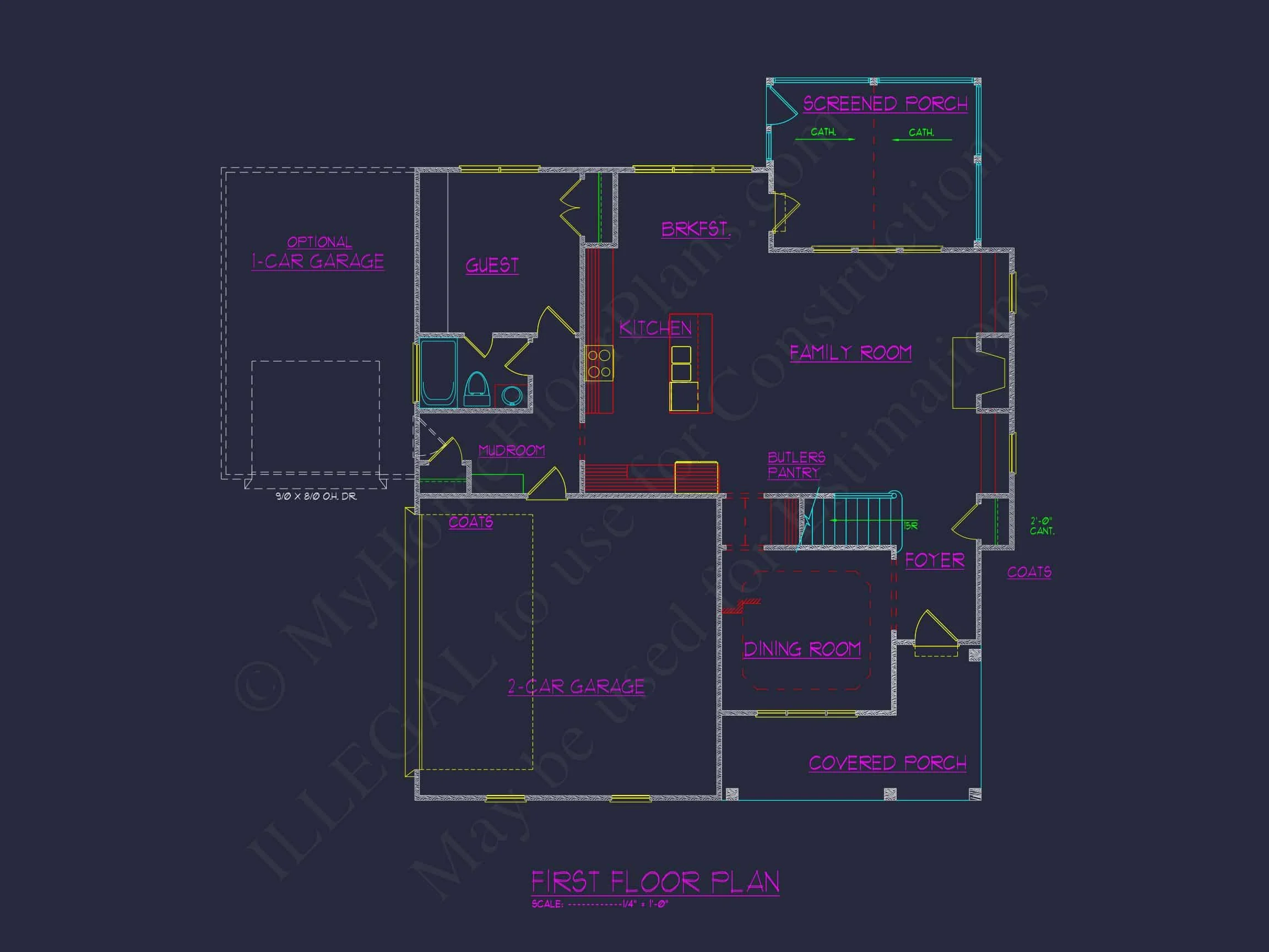 13-1155 HOUSE PLAN - Craftsman House Design with 2-Story Floor Plan and CAD Details 30 Craftsman house Design with 2-Story Floor Plan and CAD Details