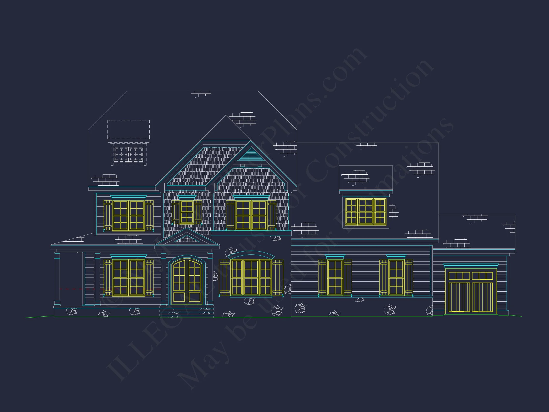 12-2813 HOUSE PLAN - Elegant House Floor Plan with CAD Blueprints & Architectural Designs 6 Elegant house Floor Plan with CAD Blueprints & Architectural Designs