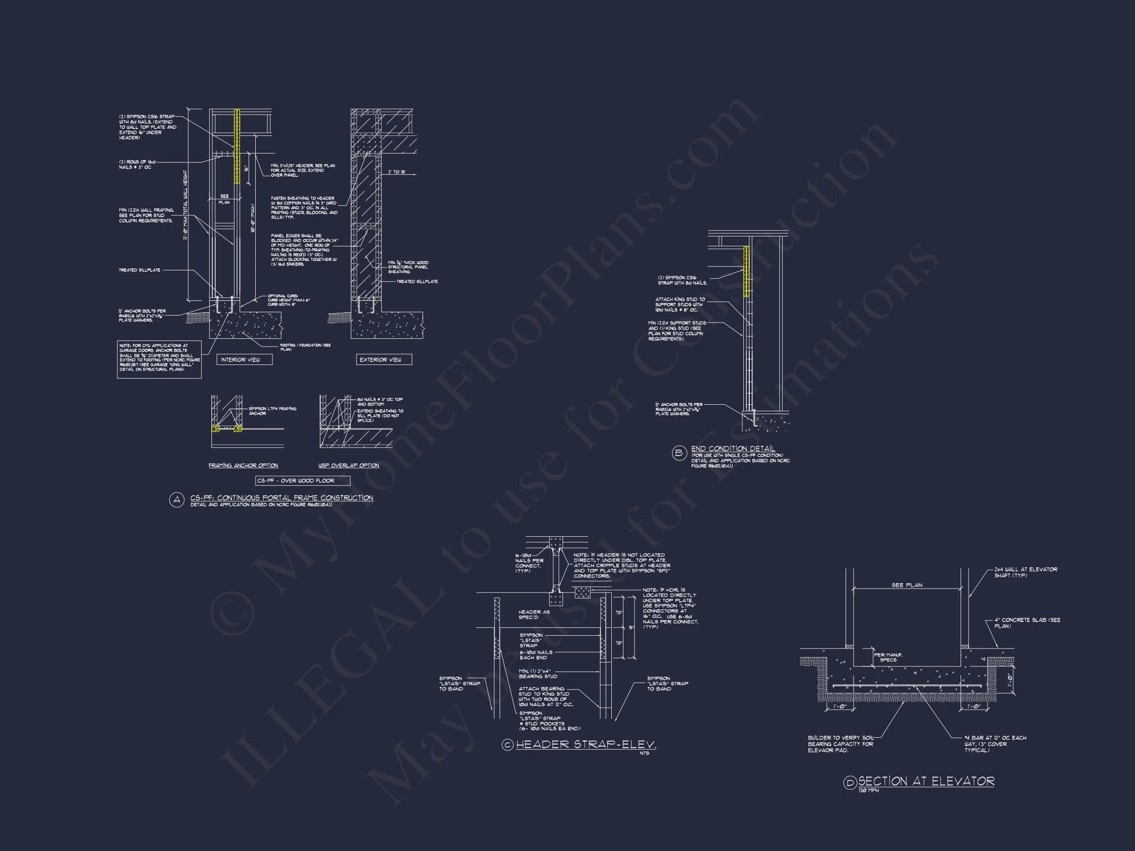 12-2799 HOUSE PLAN - Beach Coastal House Plan with Detailed CAD Floor Designs 14 Beach Coastal house Plan with Detailed CAD Floor Designs