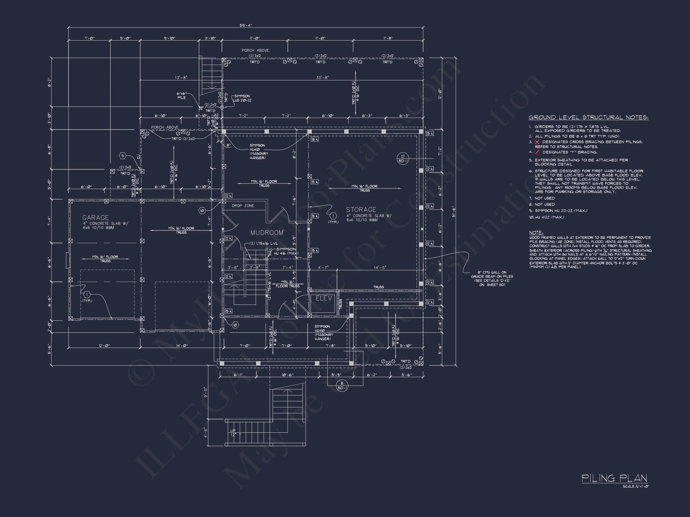 12-2799 HOUSE PLAN - Beach Coastal House Plan with Detailed CAD Floor Designs 9 Beach Coastal house Plan with Detailed CAD Floor Designs